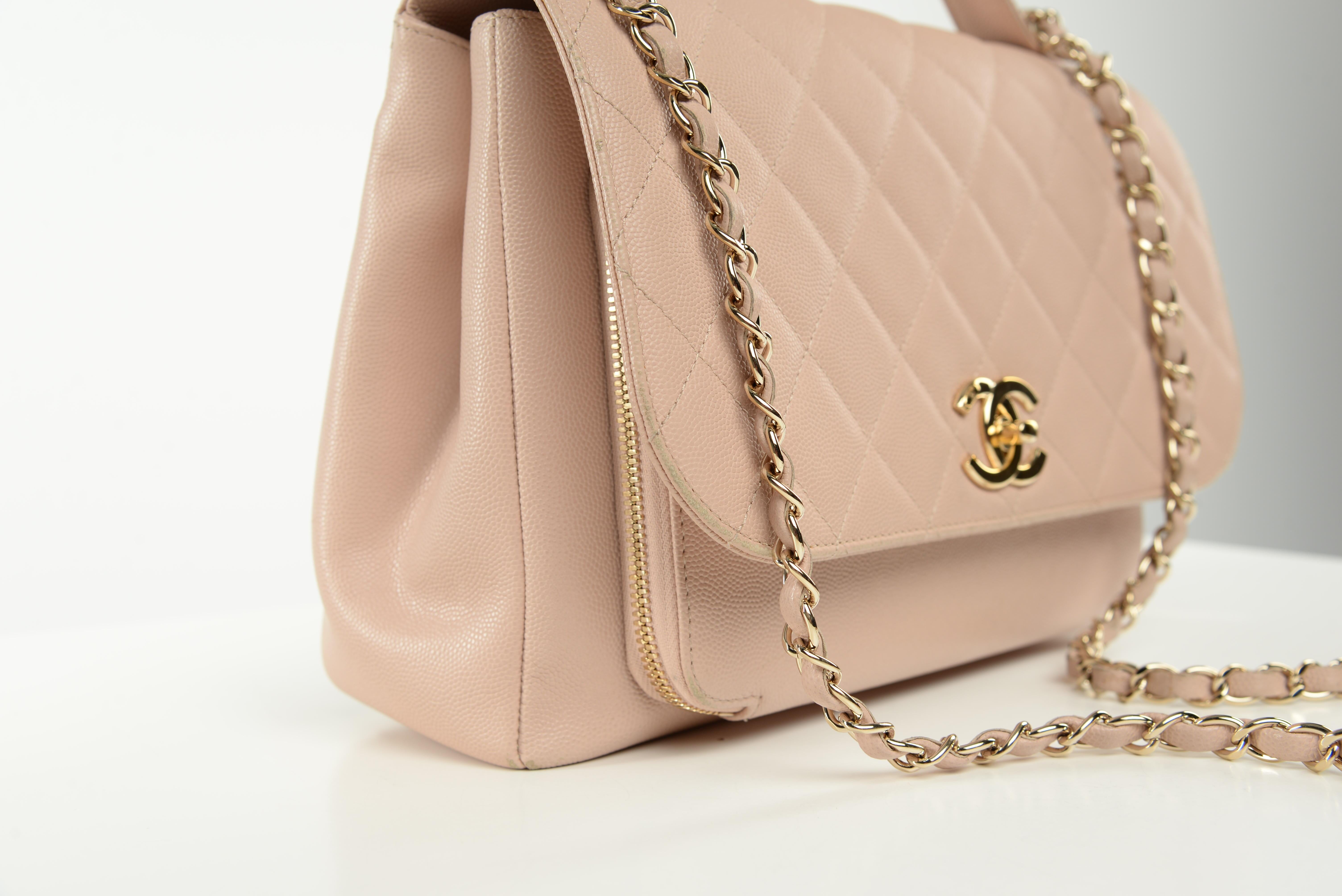 Chanel Business Affinity Flap Bag Light Pink Caviar Large 4