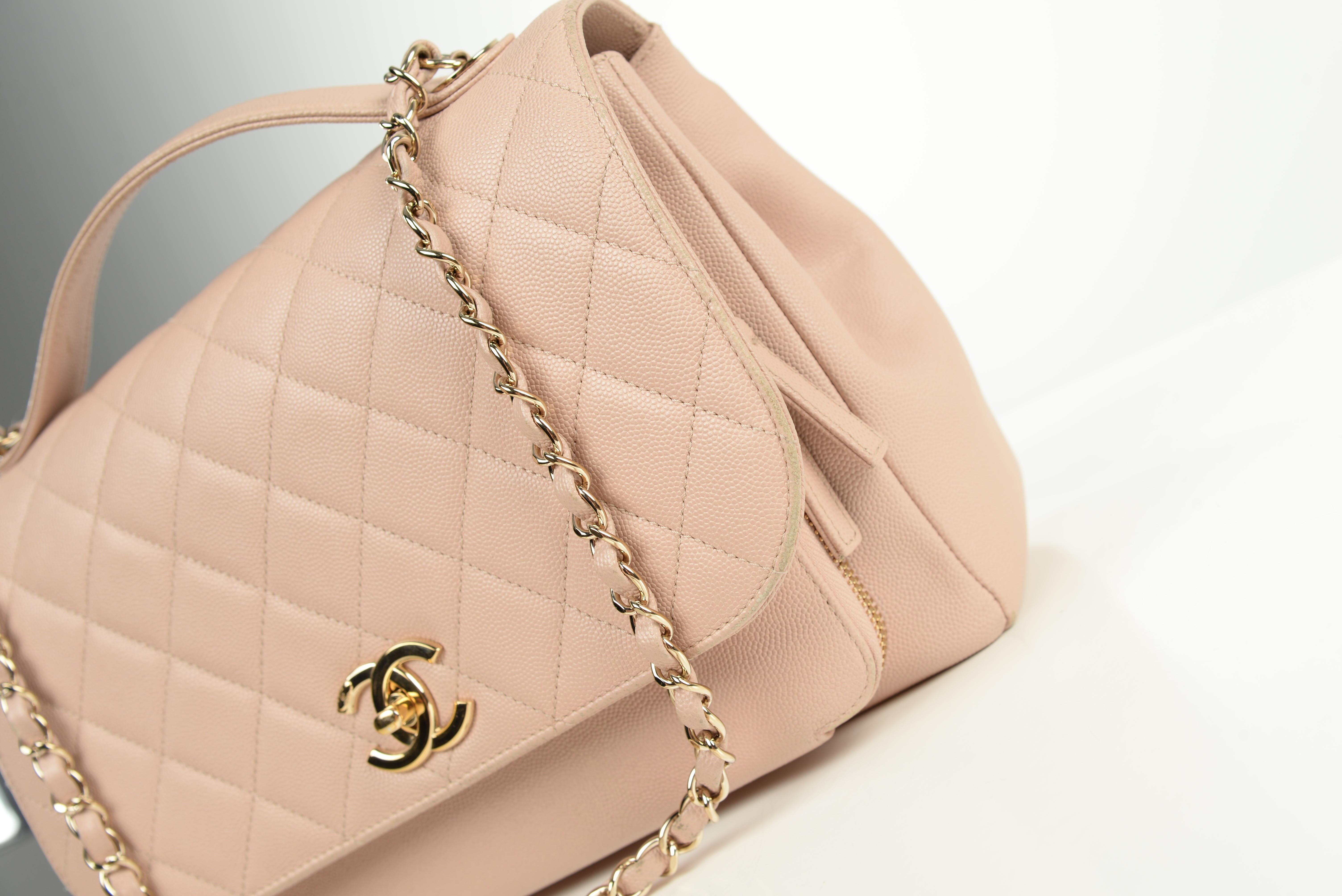 Chanel Business Affinity Flap Bag Light Pink Caviar Large 5