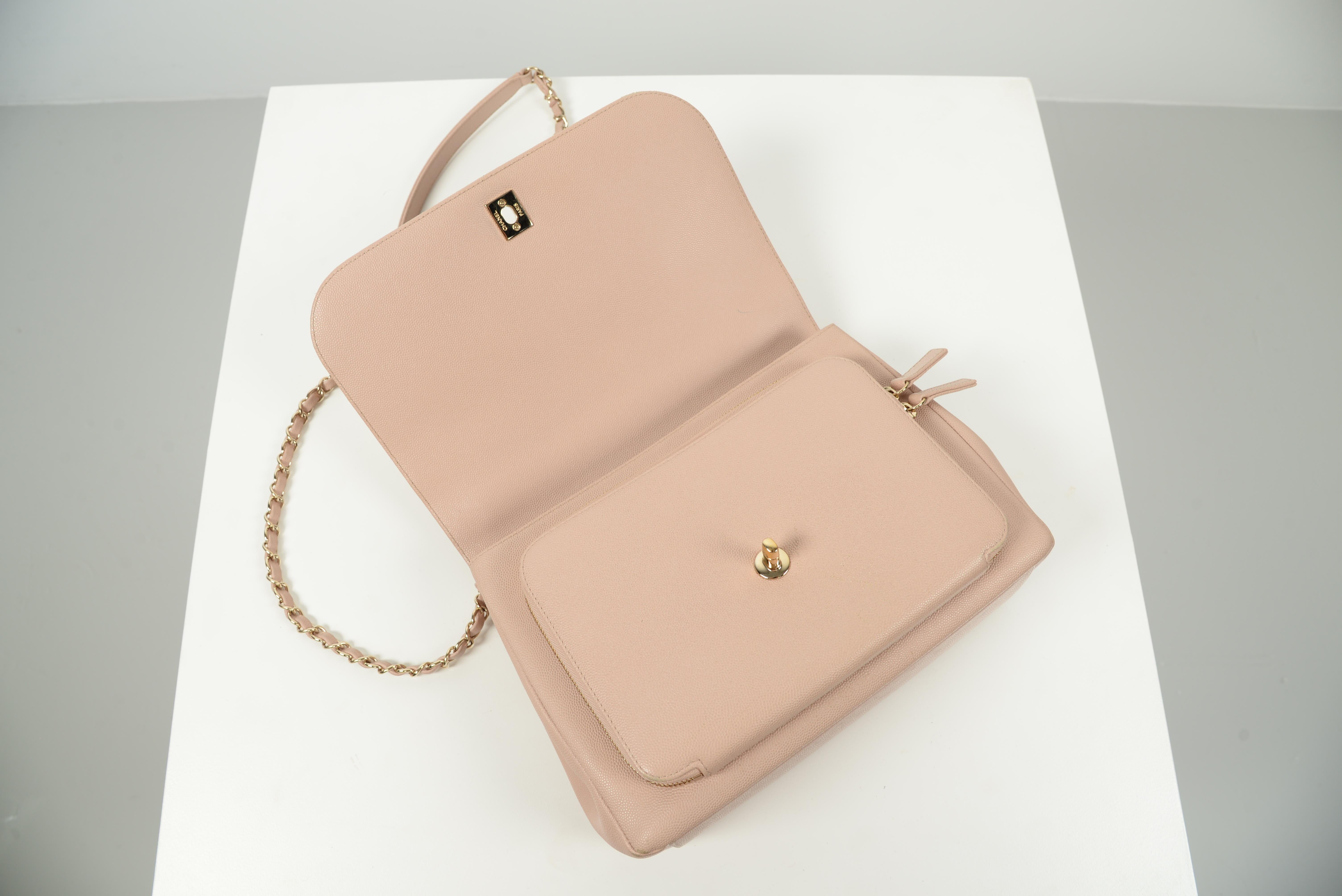 Chanel Business Affinity Flap Bag Light Pink Caviar Large 9