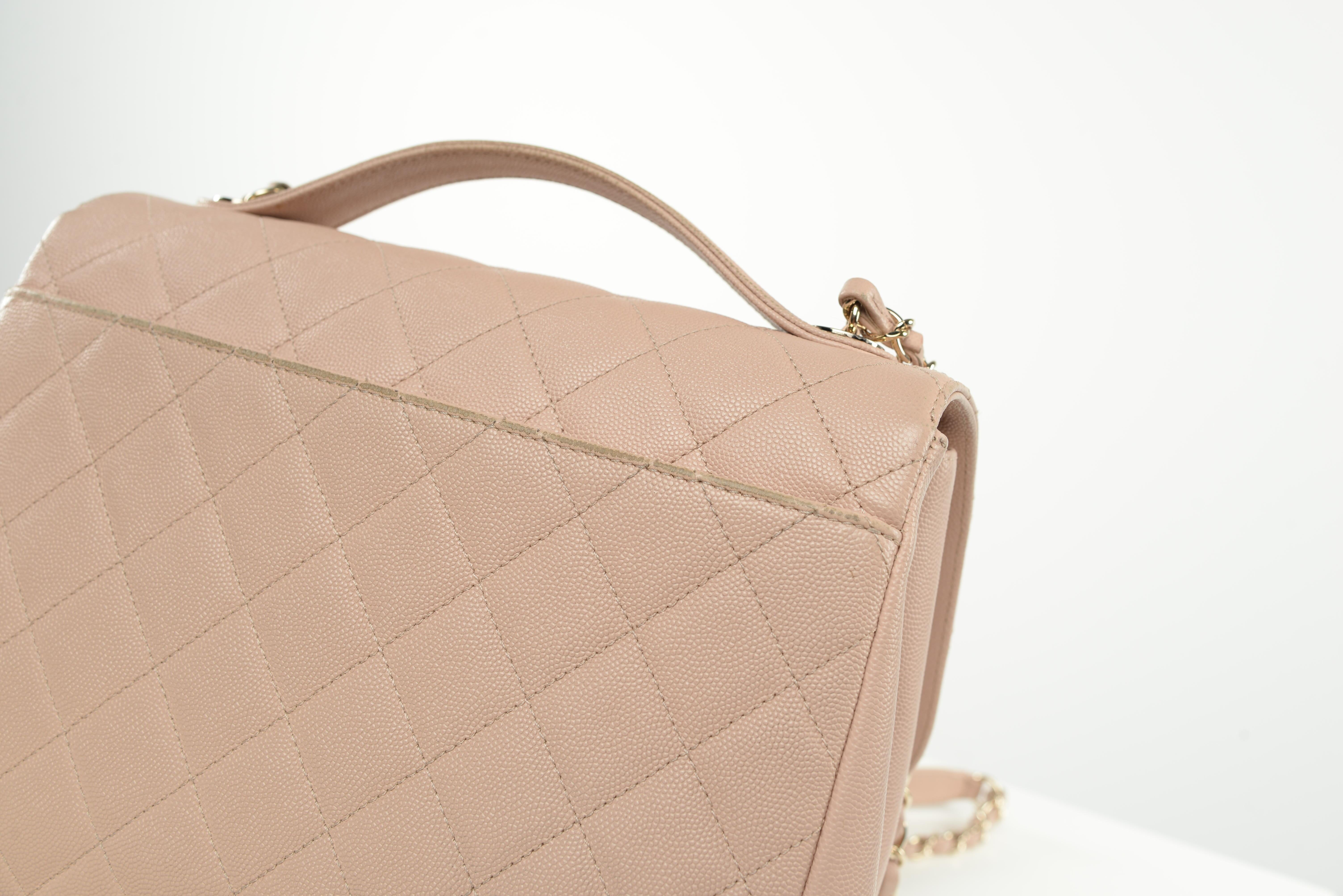 Women's or Men's Chanel Business Affinity Flap Bag Light Pink Caviar Large