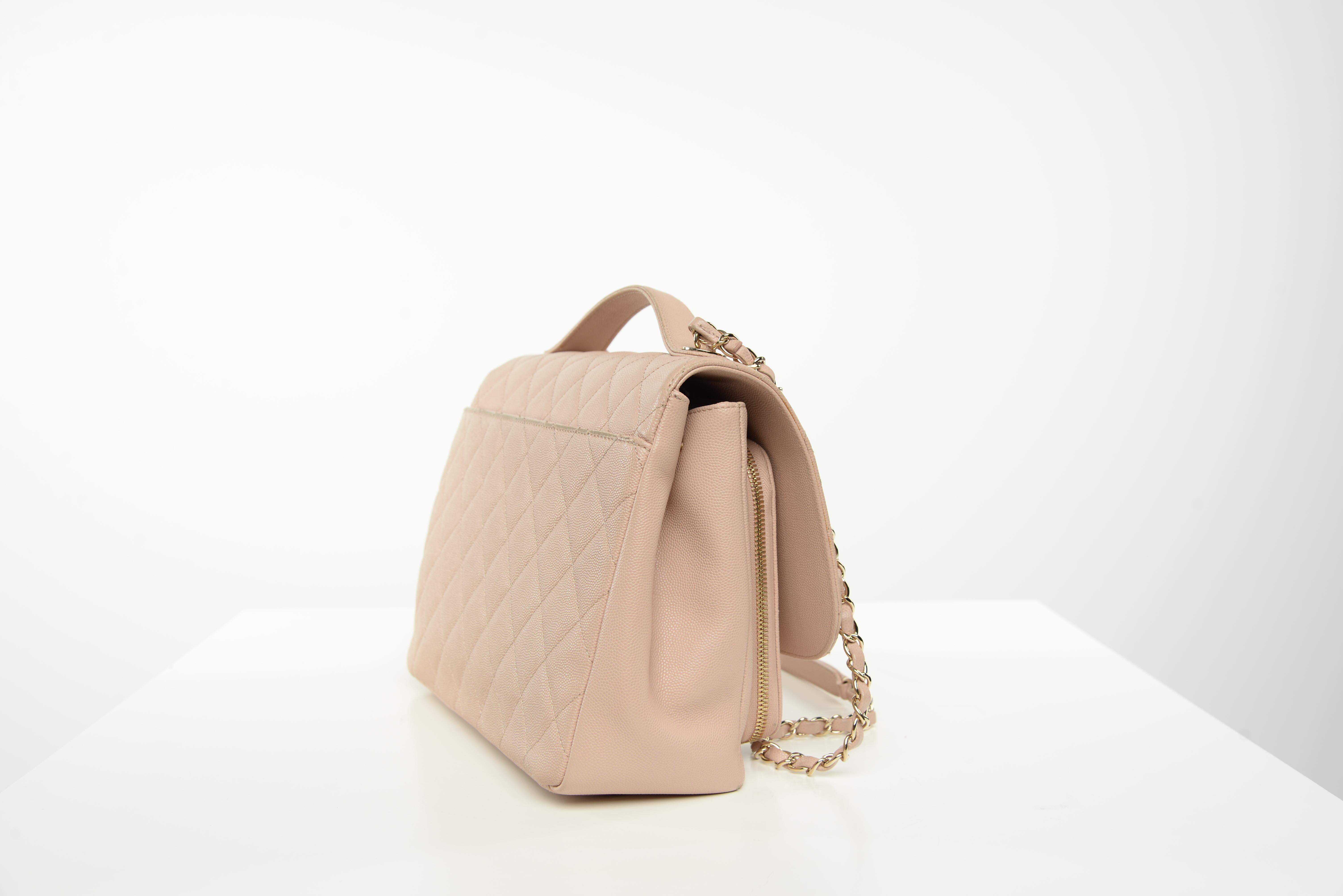 Chanel Business Affinity Flap Bag Light Pink Caviar Large 1