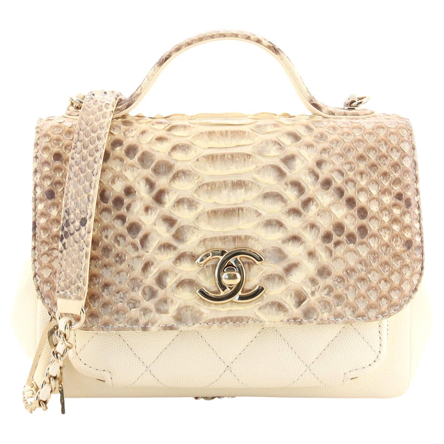 Chanel Business Affinity Flap Bag Python and Caviar Mini at 1stDibs