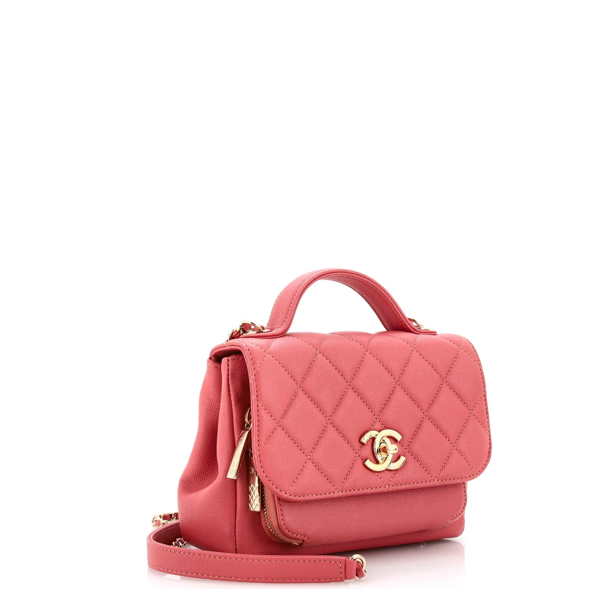 Chanel Business Affinity Flap Bag Quilted Caviar Mini In Good Condition In NY, NY