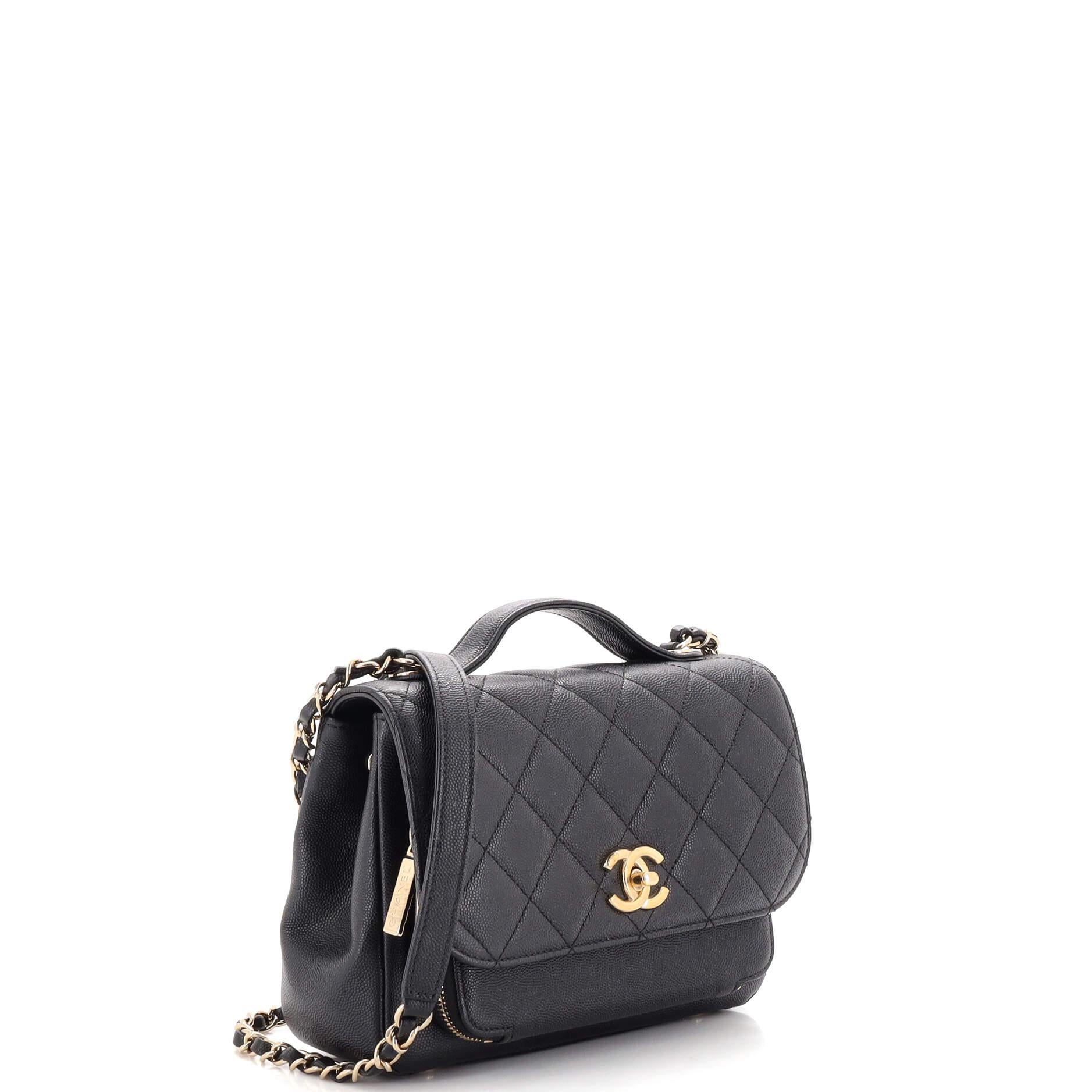 Chanel Business Affinity Flap Bag Quilted Caviar Mini In Good Condition In NY, NY