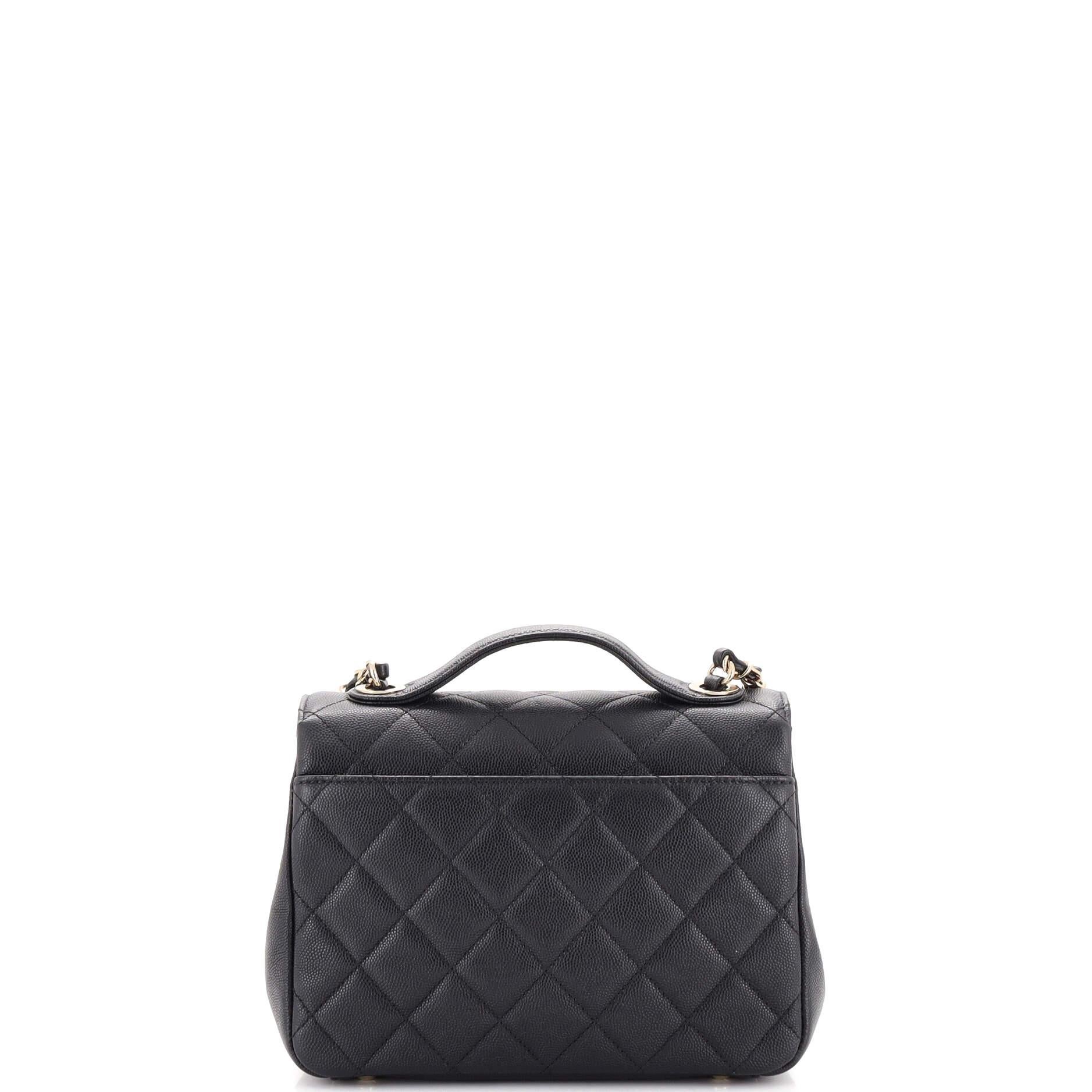 Women's Chanel Business Affinity Flap Bag Quilted Caviar Mini