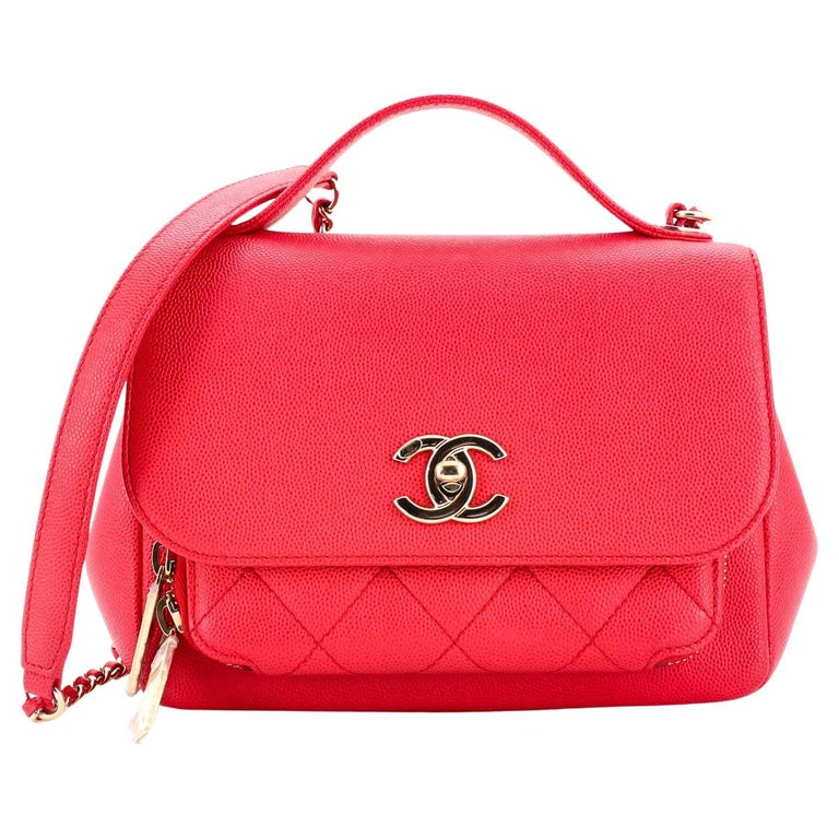 Chanel Business Affinity Top Handle Vanity Case with Chain Quilted Caviar  Small For Sale at 1stDibs