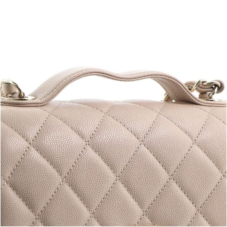 Chanel Business Affinity Flap Bag Quilted Caviar Medium Beige