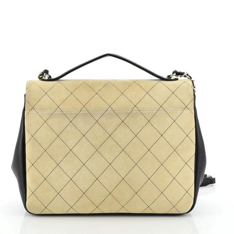 Chanel Business Affinity Flap Bag Quilted Suede Large at 1stDibs