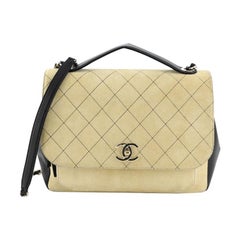 Chanel Business Affinity Flap Bag Quilted Suede Large