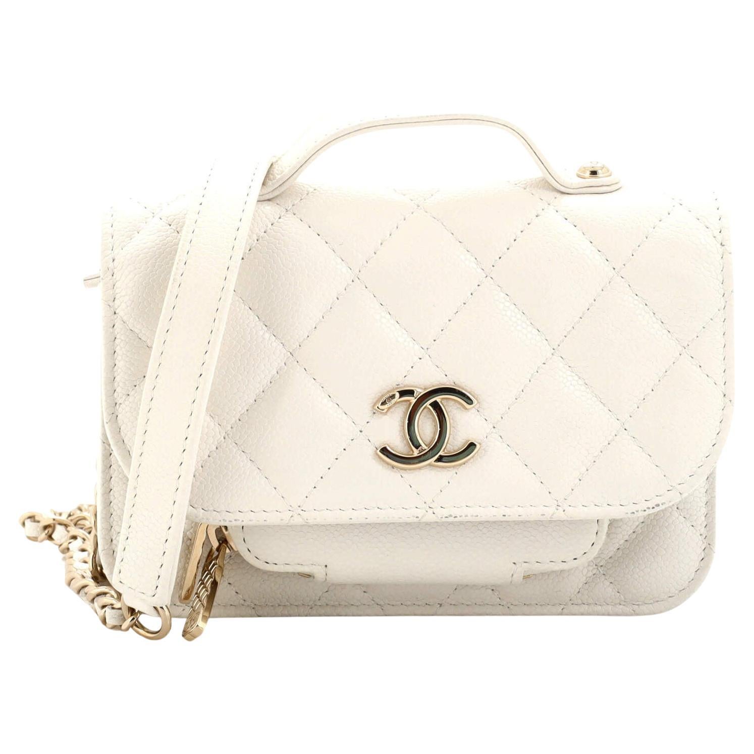 Chanel Business Affinity Flap Clutch with Chain Quilted Caviar