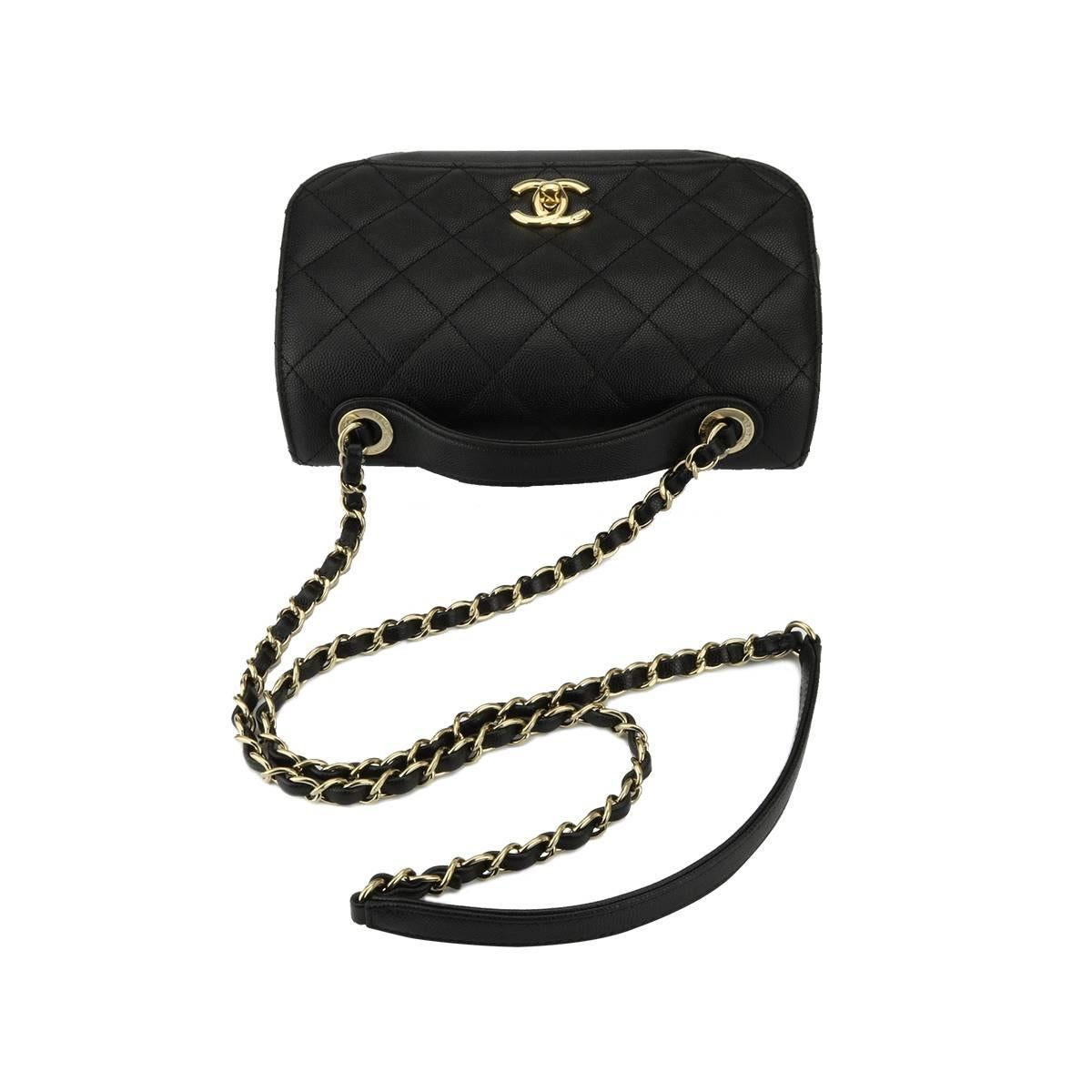 CHANEL Business Affinity Medium Black Caviar with Champagne Hardware 2017 4