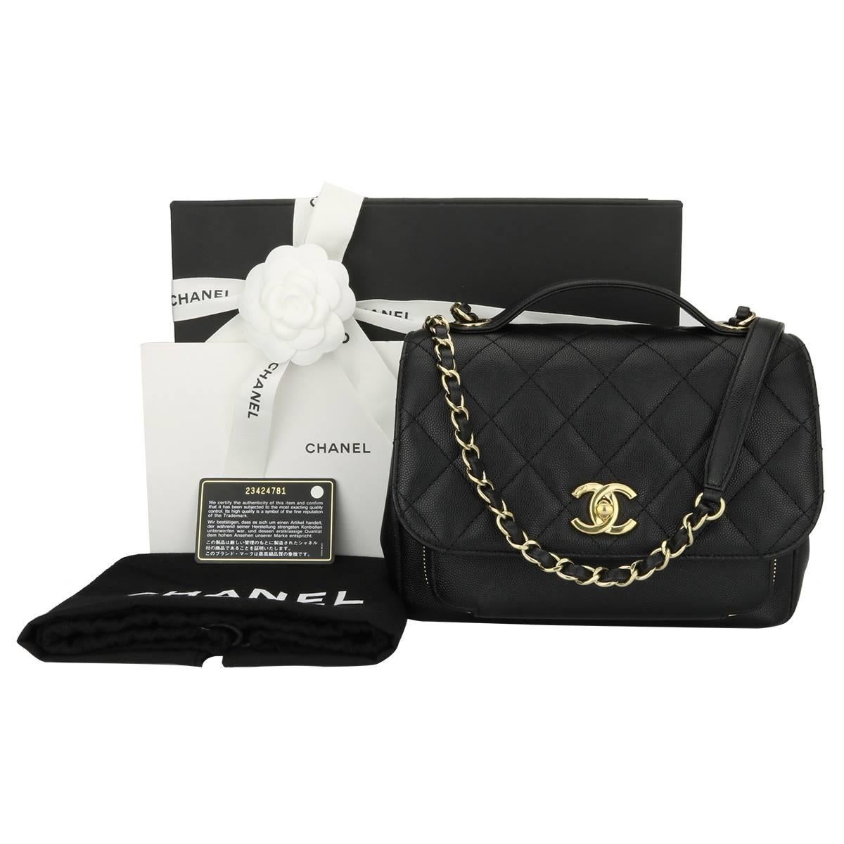 CHANEL Business Affinity Medium Black Caviar with Champagne Hardware 2017 12