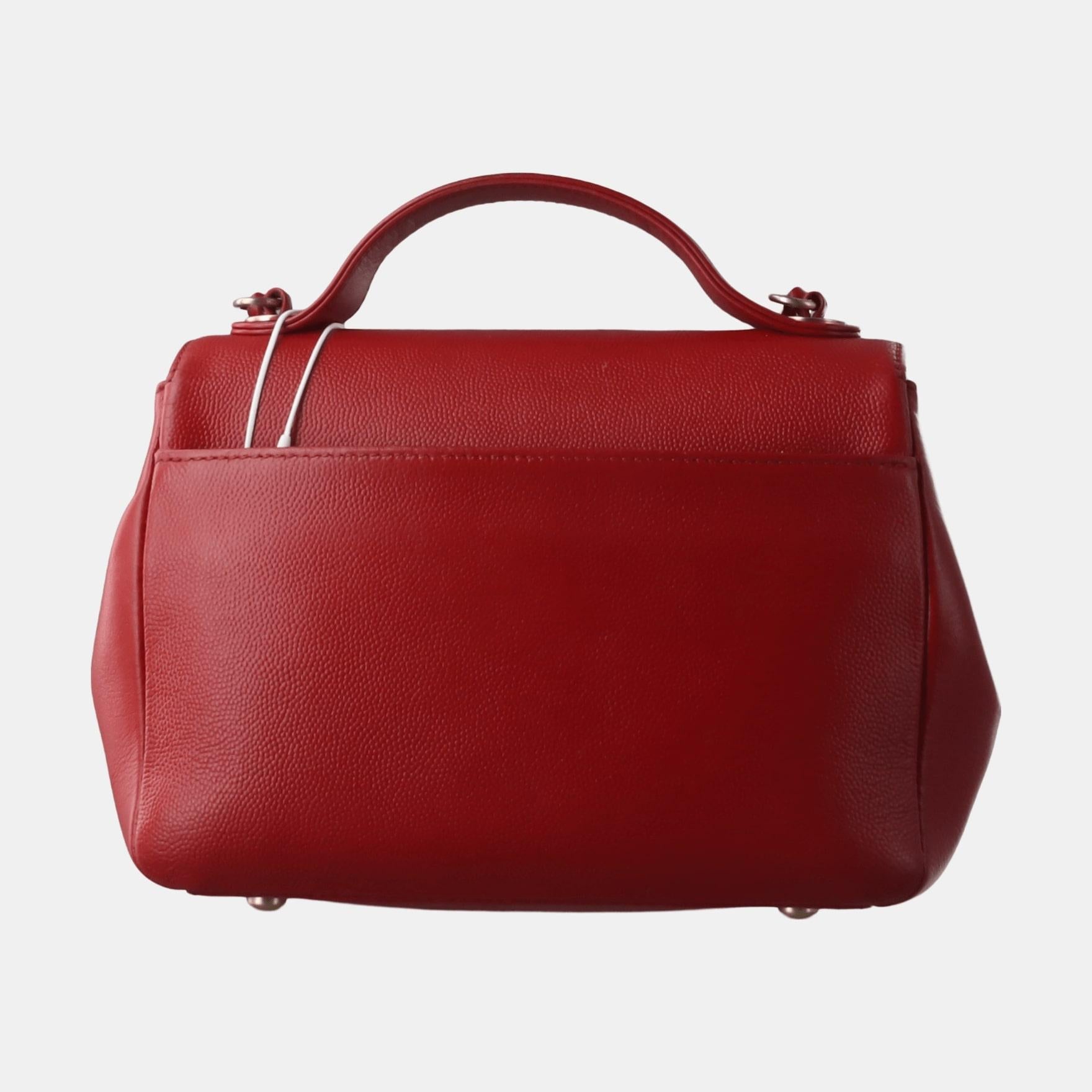 Chanel Business Affinity Medium Red Caviar Leather Top Handle Crossbody Bag 1
