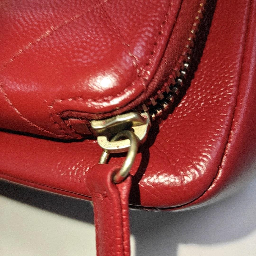 Chanel Business Affinity Medium Red Caviar Leather Top Handle Crossbody Bag 3