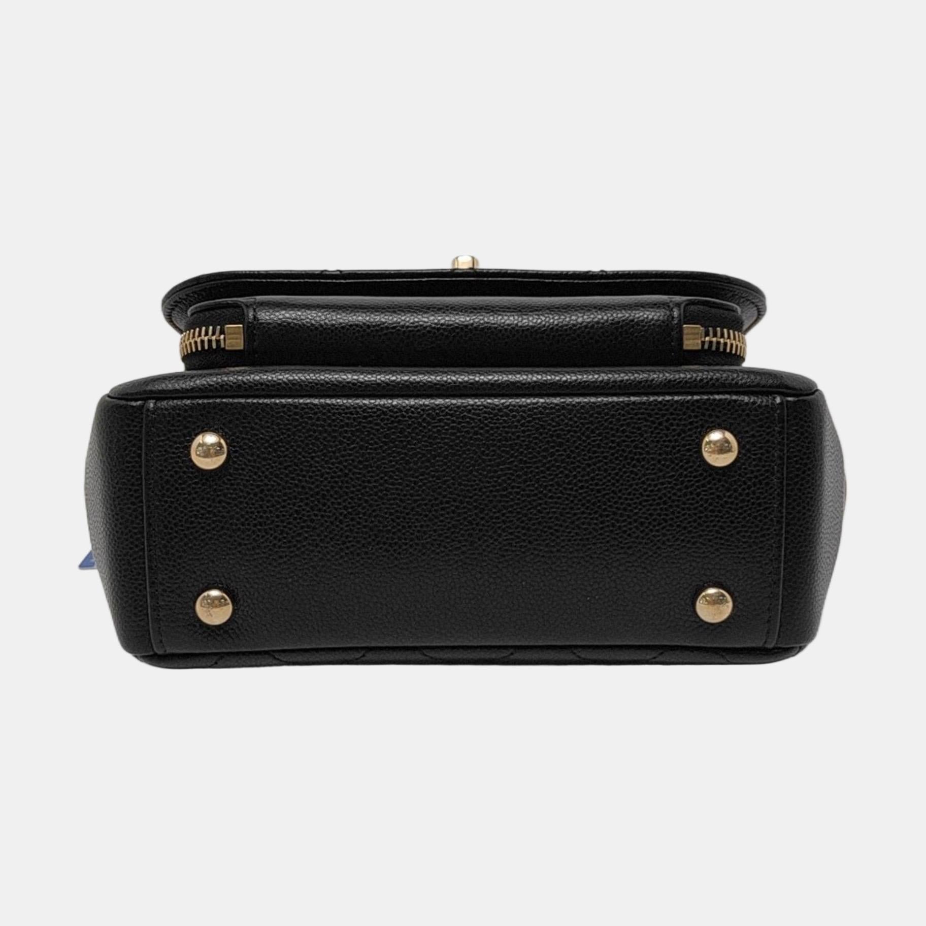 Chanel Business Affinity Small Black Caviar Leather Top Handle Crossbody Bag Excellent état - En vente à AUBERVILLIERS, FR