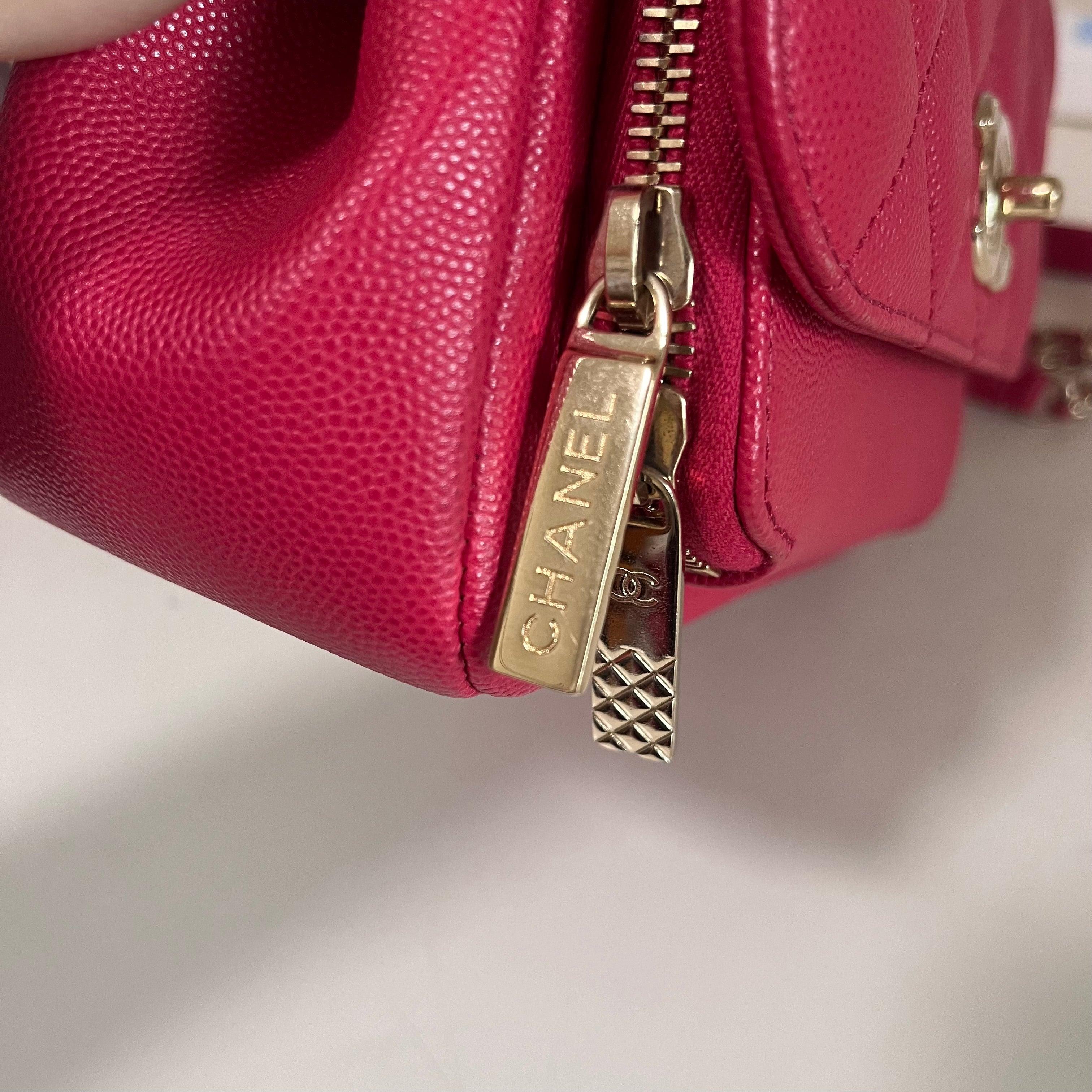 Chanel Business Affinity Small Pink Caviar Leather Top Handle Crossbody Bag 6