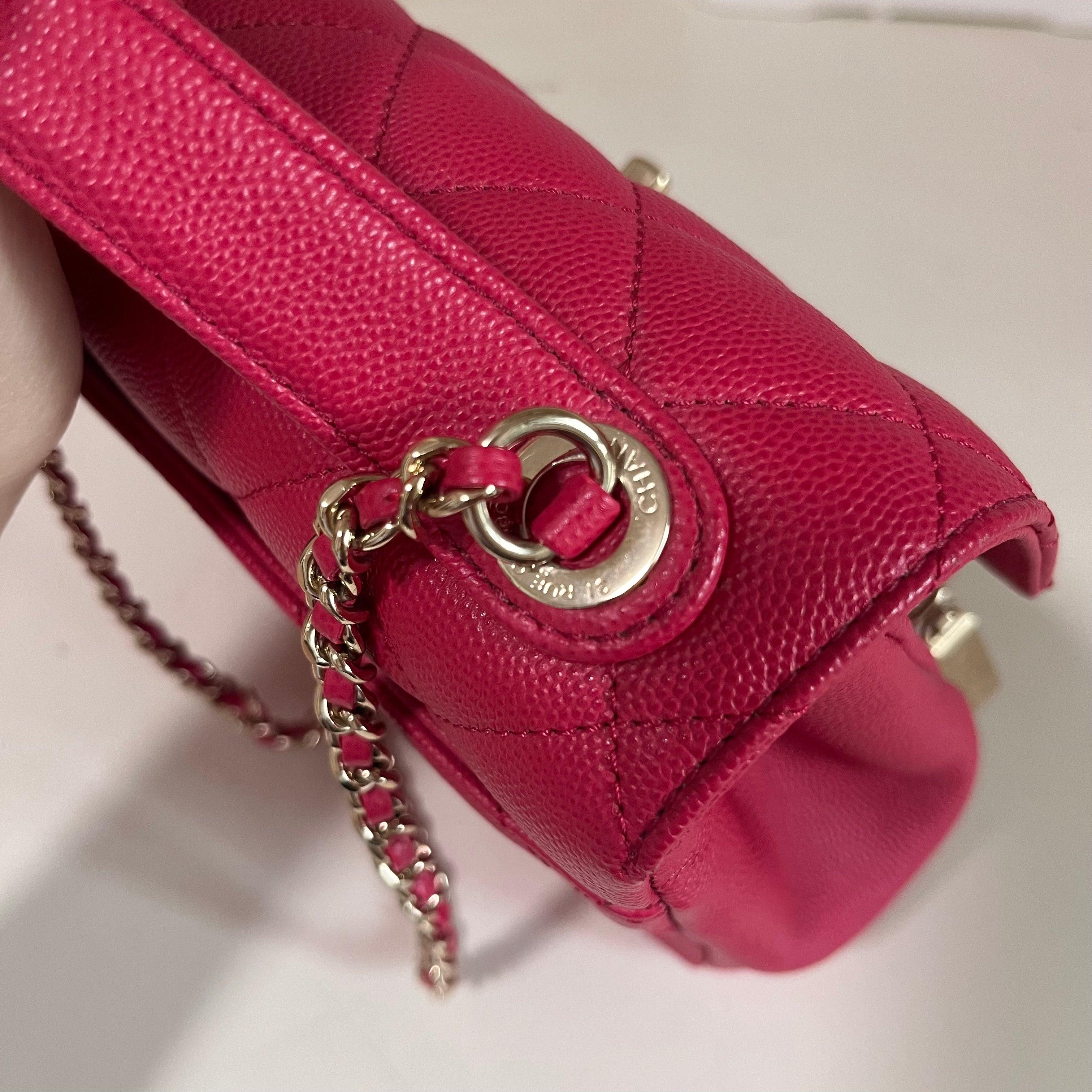 Chanel Business Affinity Small Pink Caviar Leather Top Handle Crossbody Bag 7