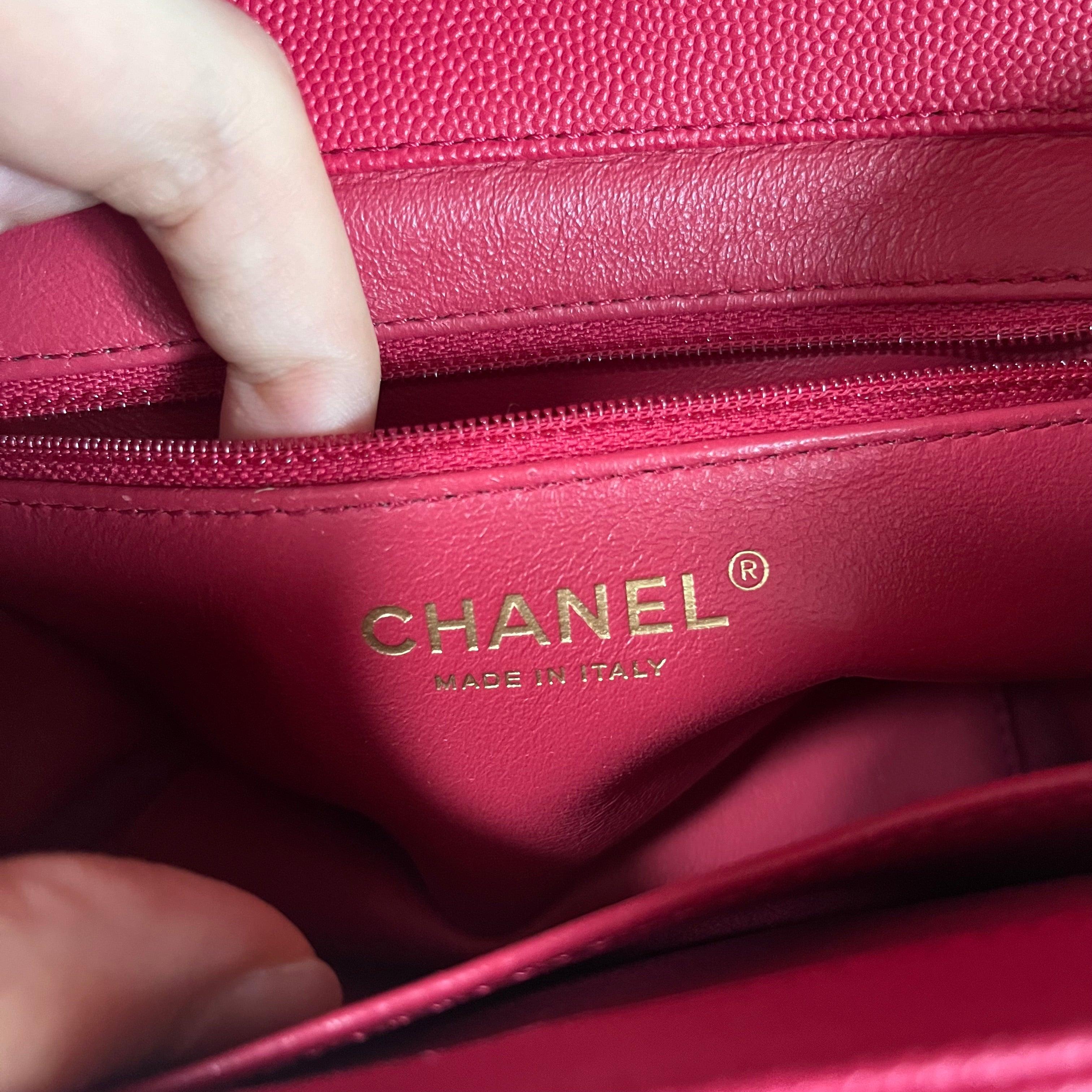 Chanel Business Affinity Small Pink Caviar Leather Top Handle Crossbody Bag 9