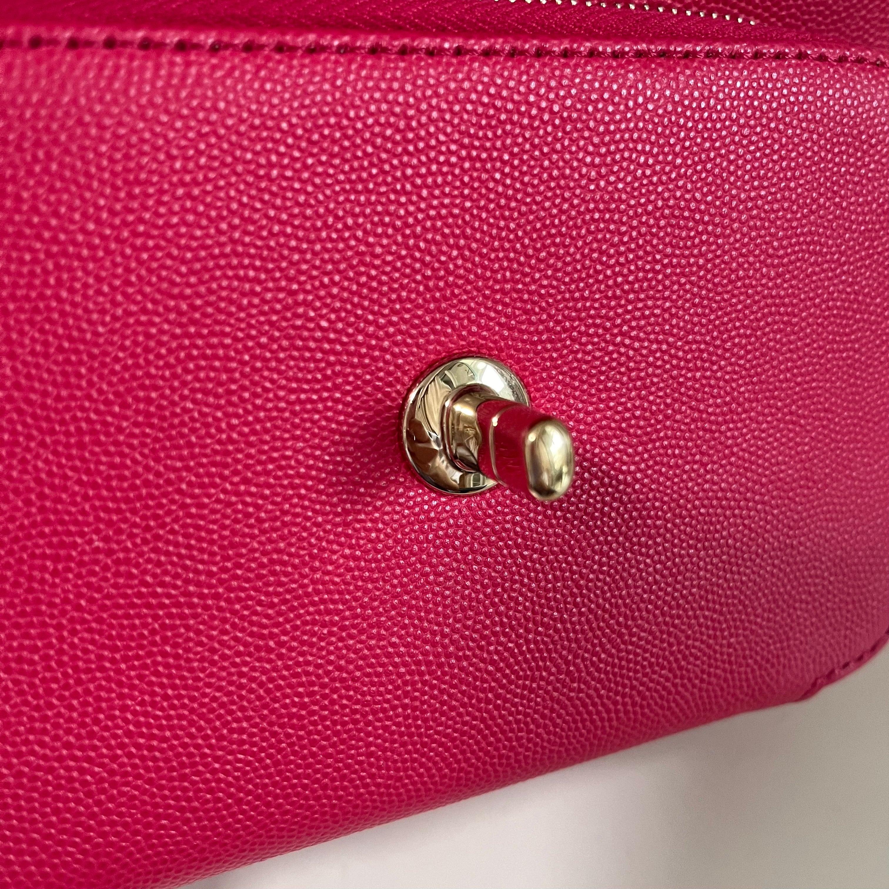 Chanel Business Affinity Small Pink Caviar Leather Top Handle Crossbody Bag 11
