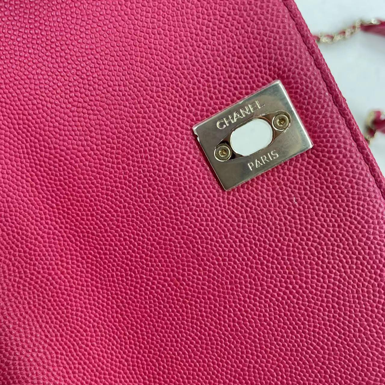 Chanel Business Affinity Small Pink Caviar Leather Top Handle Crossbody Bag 12
