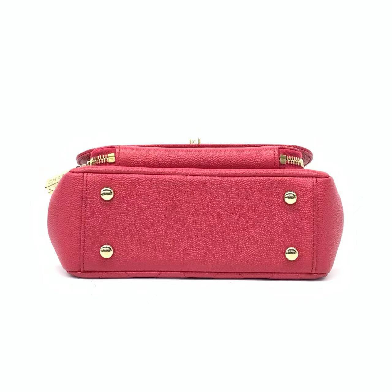 Chanel Business Affinity Small Pink Caviar Leather Top Handle Crossbody Bag 2