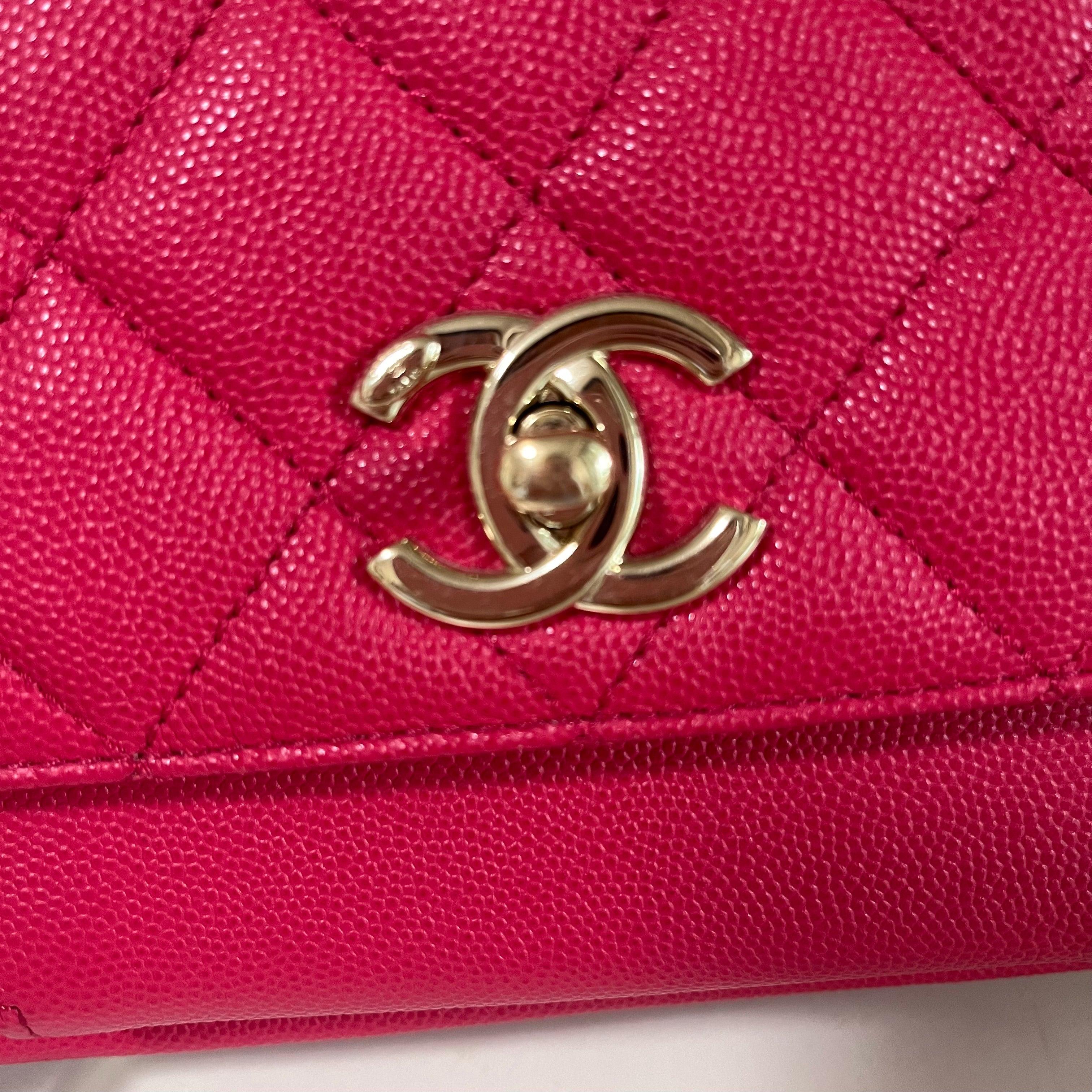 Chanel Business Affinity Small Pink Caviar Leather Top Handle Crossbody Bag 4