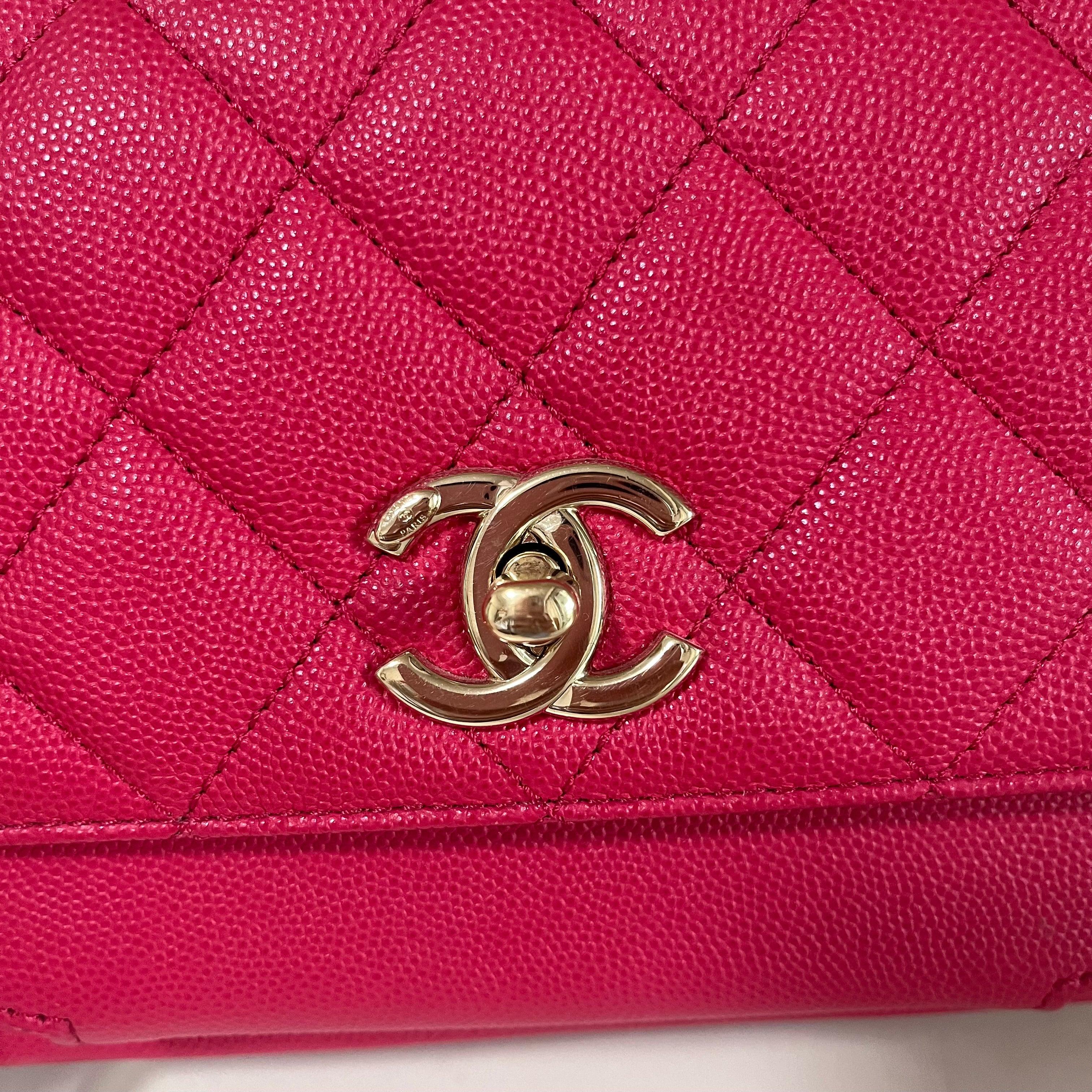 Chanel Business Affinity Small Pink Caviar Leather Top Handle Crossbody Bag 5
