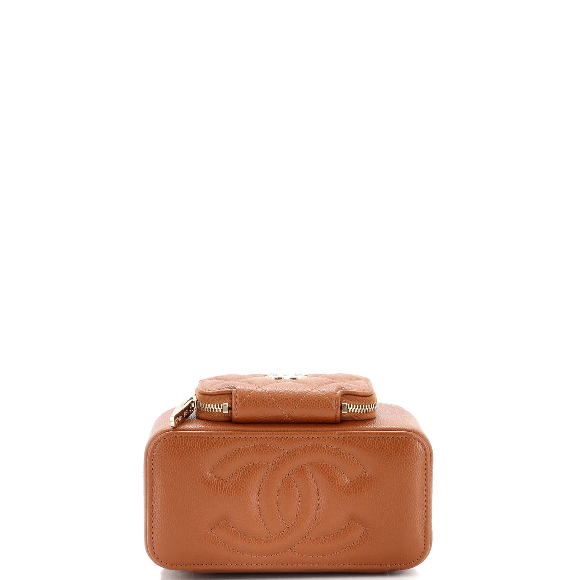 Chanel Business Affinity Top Handle Vanity Case with Chain Quilted Caviar Small 1