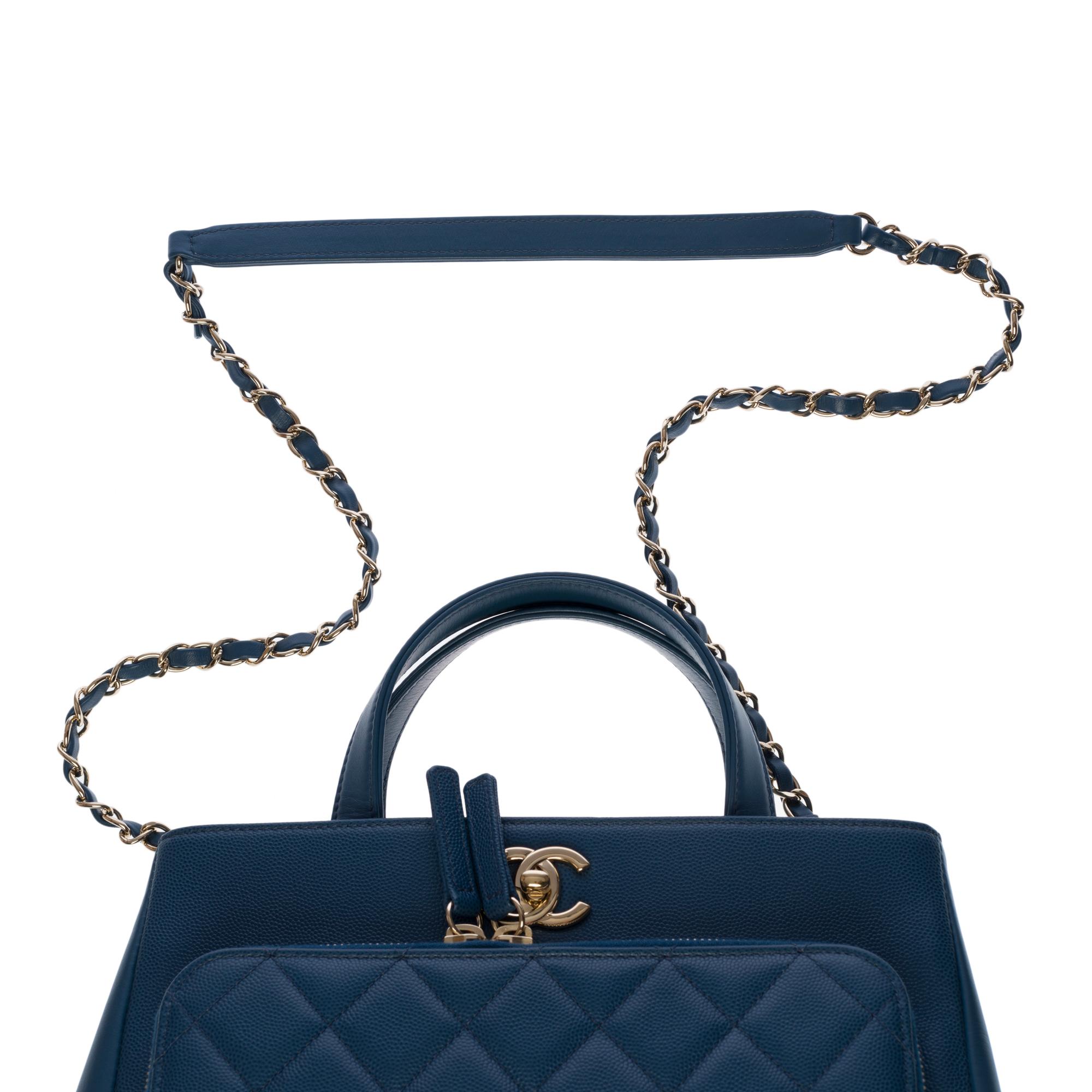 Chanel Business Affinity Tote bag in blue caviar quilted leather, GHW 3