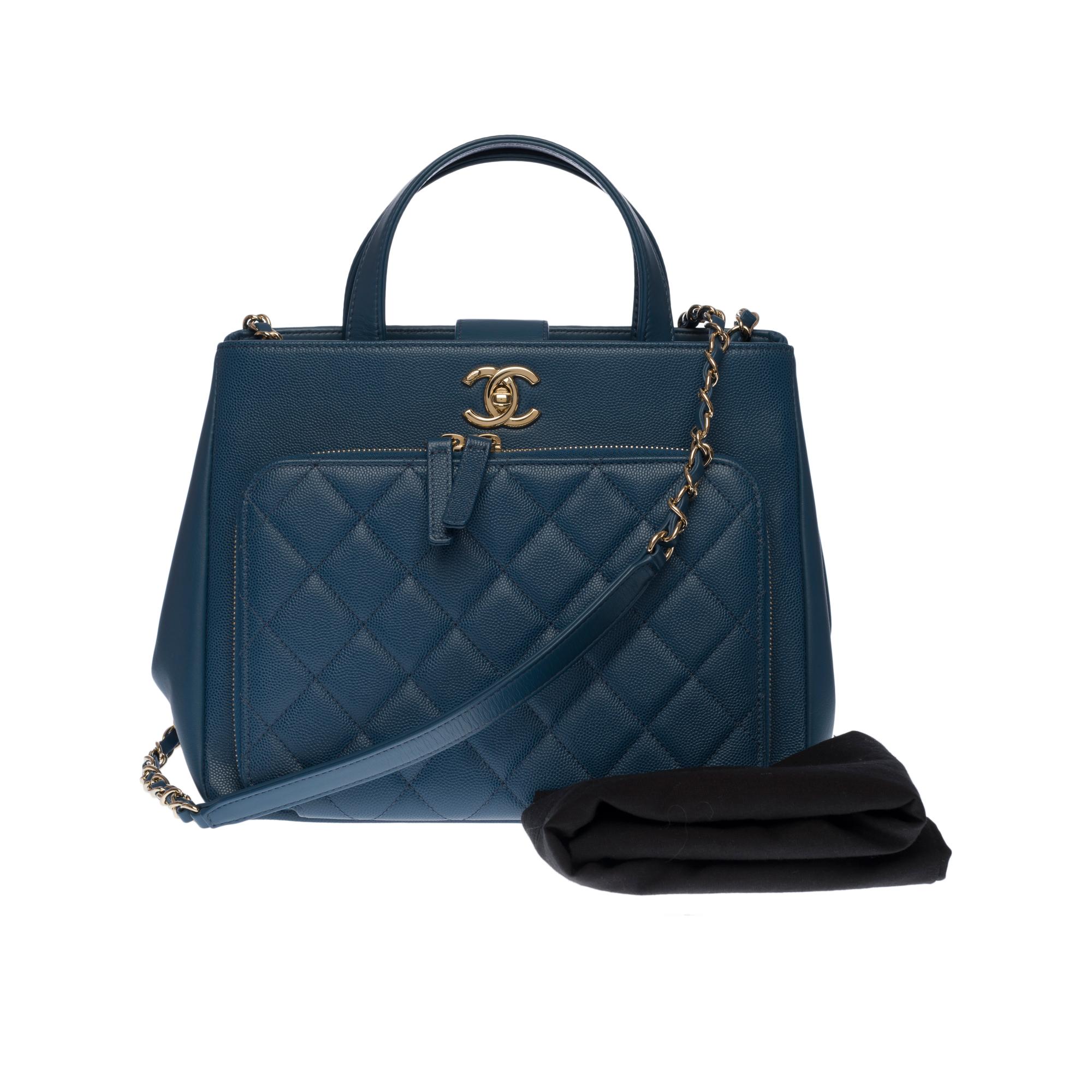 Chanel Business Affinity Tote bag in blue caviar quilted leather, GHW 6