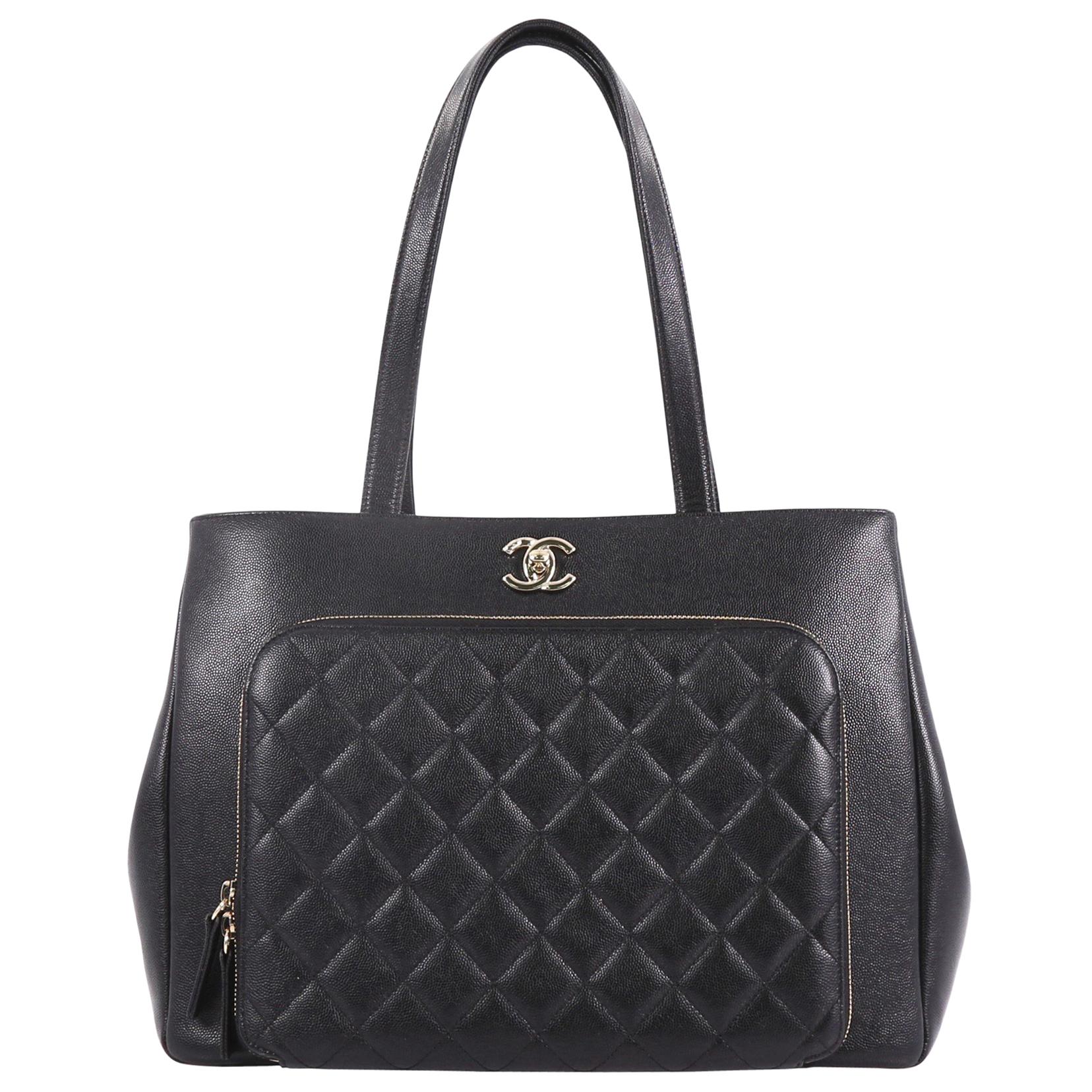 Chanel Business Affinity Tote Quilted Caviar Large