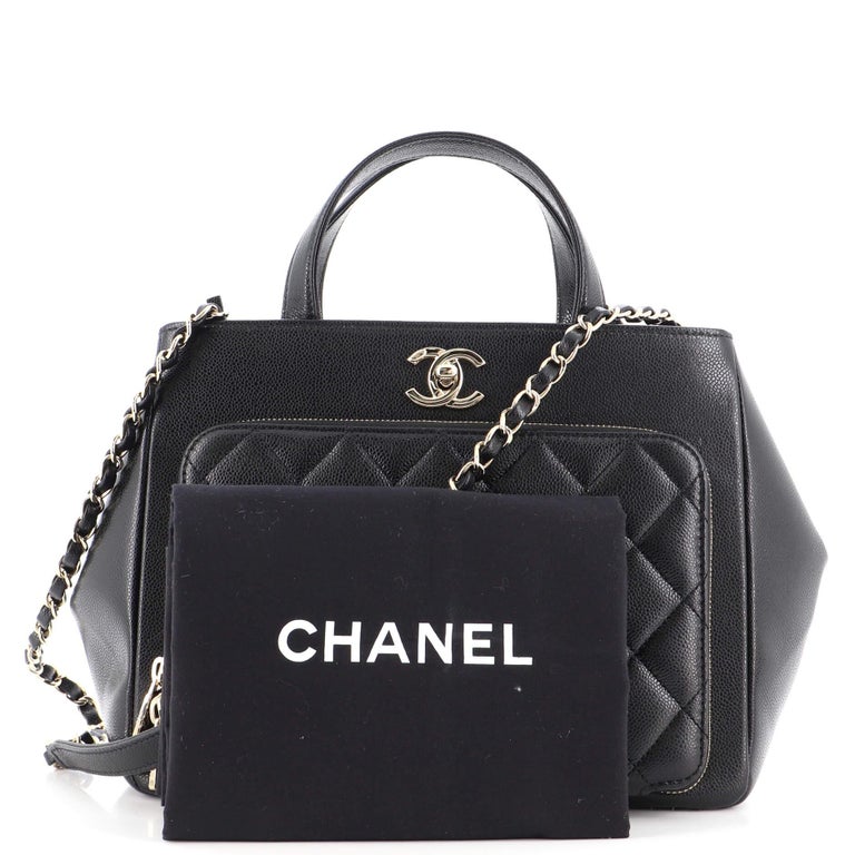 Chanel Business Affinity Tote Quilted Caviar Small at 1stDibs