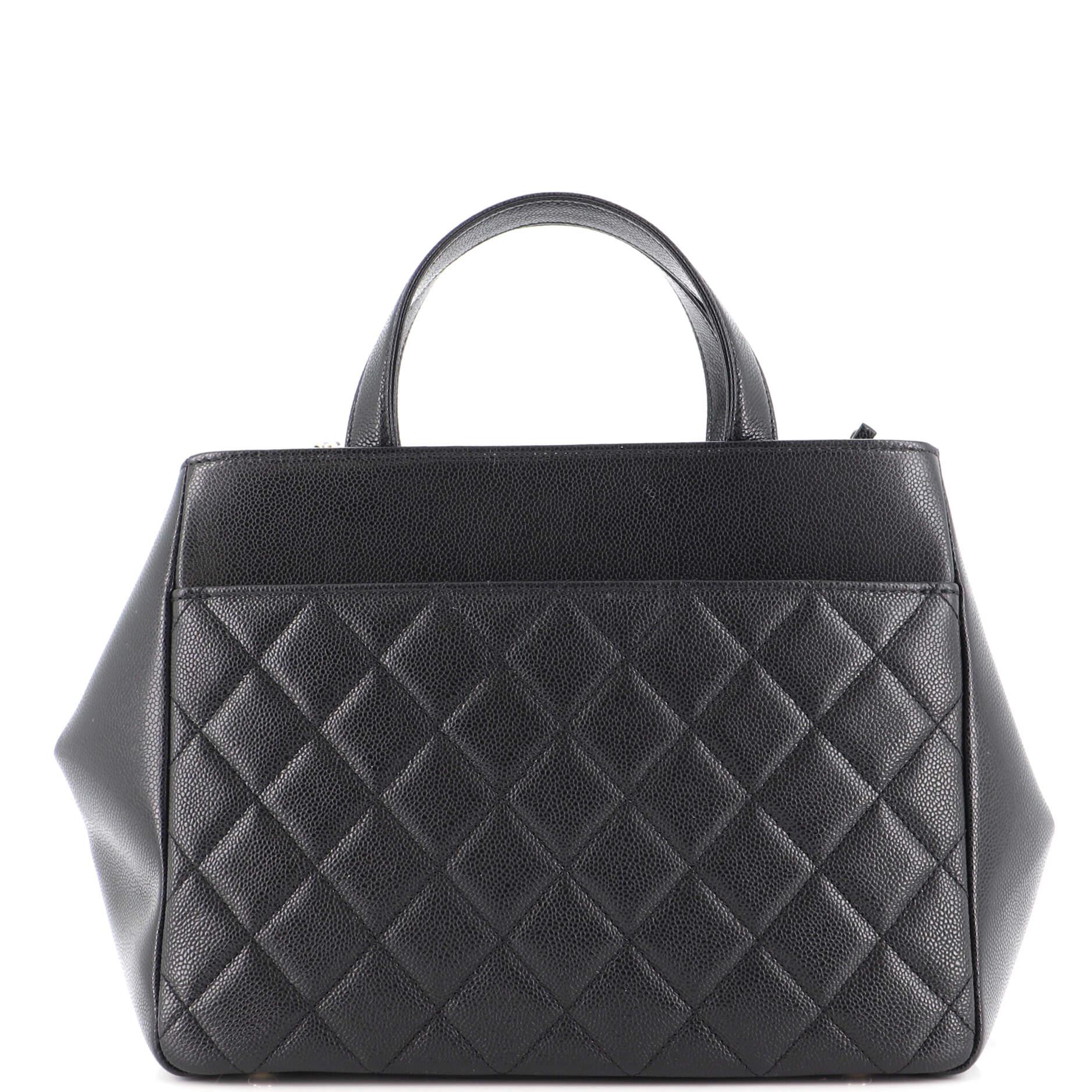 Chanel Business Affinity Tote Quilted Caviar Small In Good Condition In NY, NY