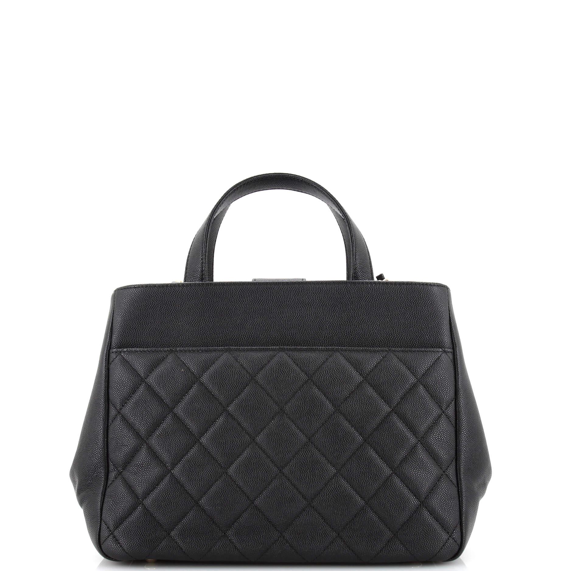 Chanel Business Affinity Tote Quilted Caviar Small In Good Condition In NY, NY