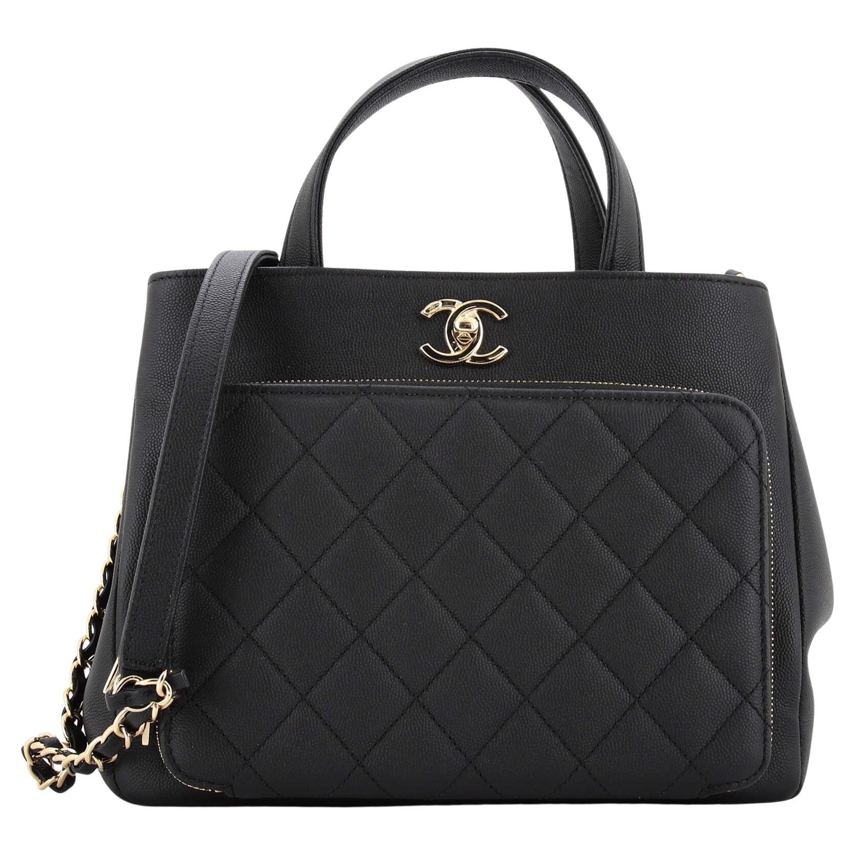 Chanel Business Affinity Tote Quilted Caviar Small For Sale