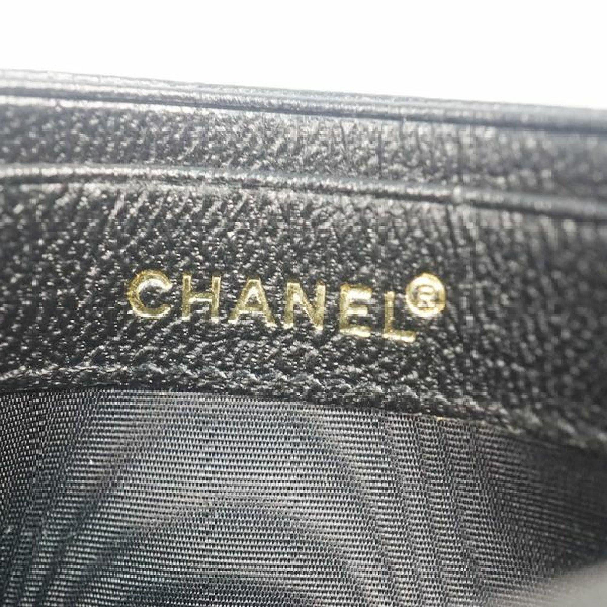 CHANEL business card case  coco mark Womens card case A11837 black x gold hardwa 1