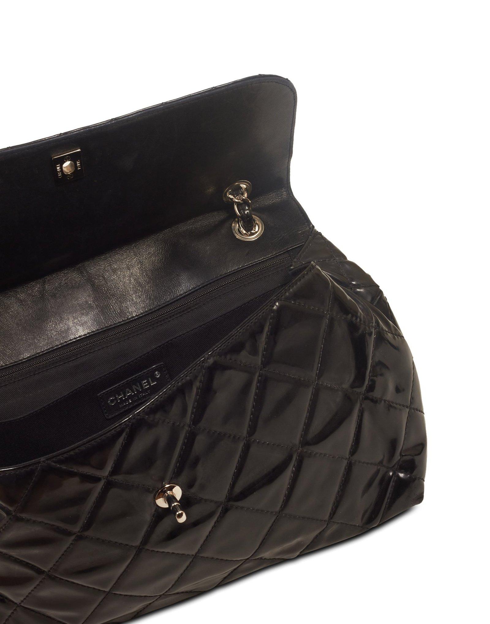 Chanel Business Flap Patent Single Flap Maxi Size Bag (Circa 2010) 3