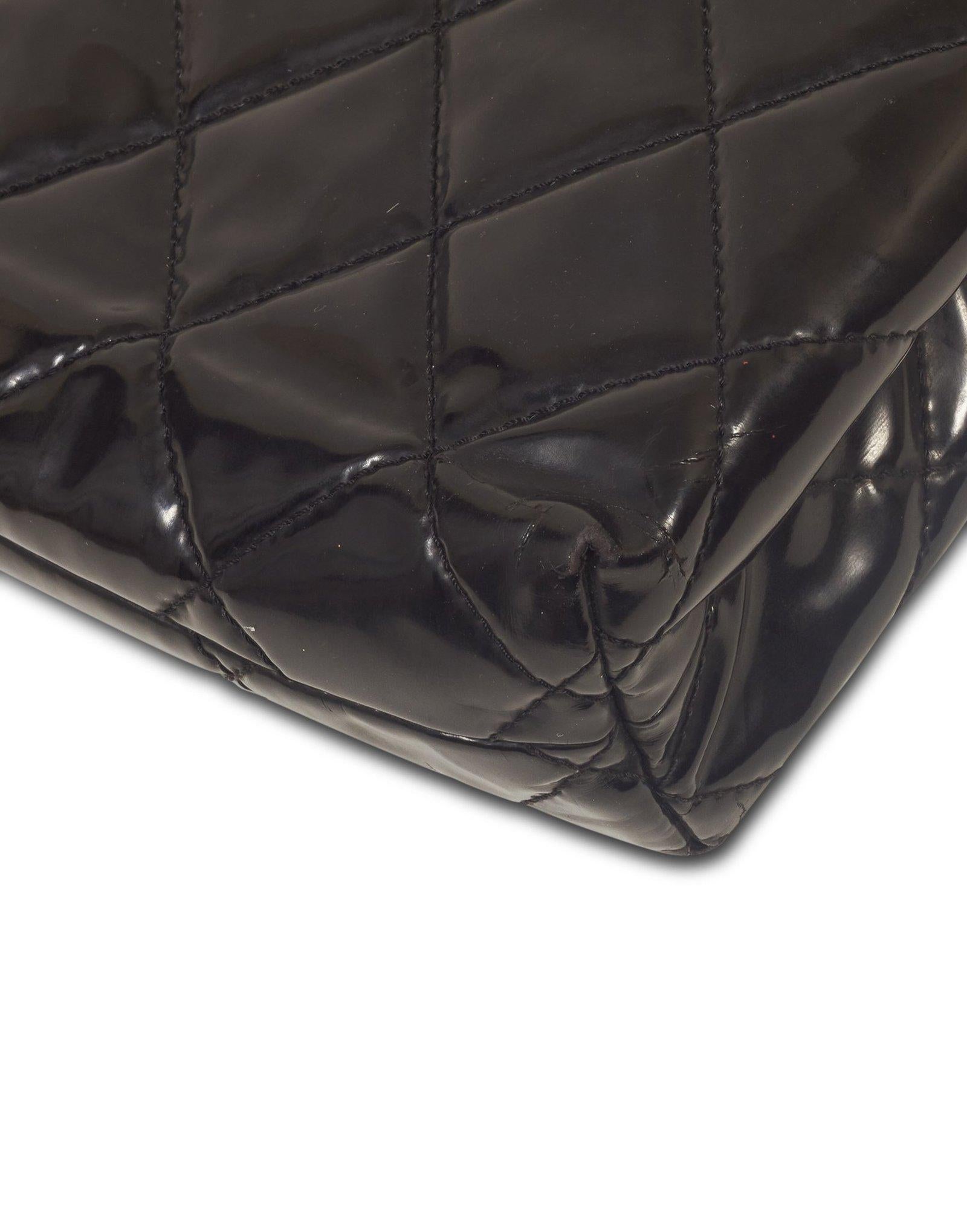 Chanel Business Flap Patent Single Flap Maxi Size Bag (Circa 2010) 1