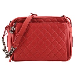 Chanel Business Trip Camera Bag Quilted Caviar Large