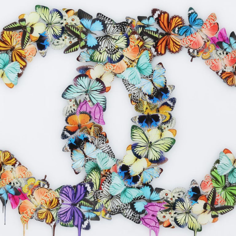 Butterflies Plexiglass Wall Decoration in the Style of Chanel at 1stDibs