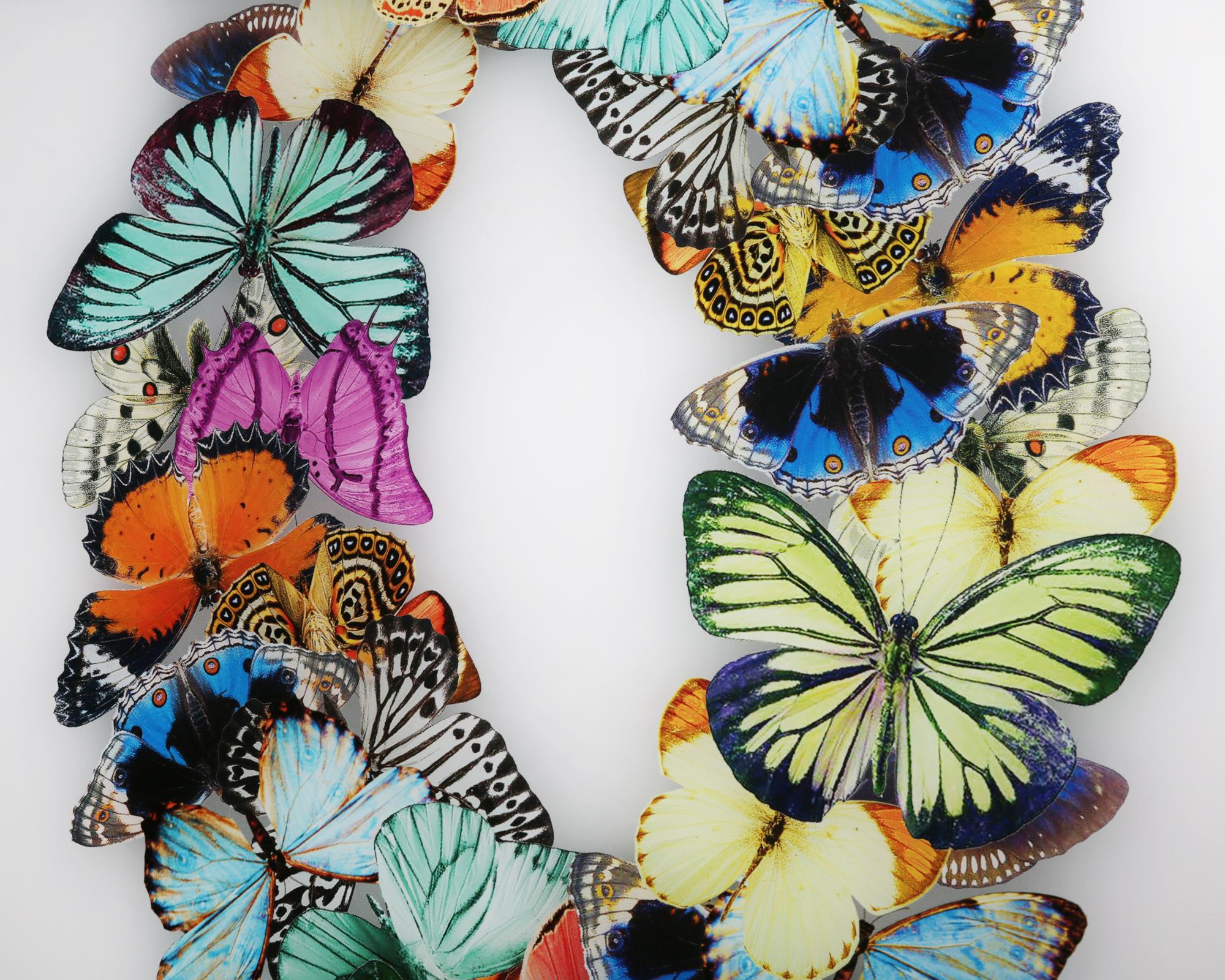 Dutch Butterflies Plexiglass Wall Decoration in the Style of Chanel
