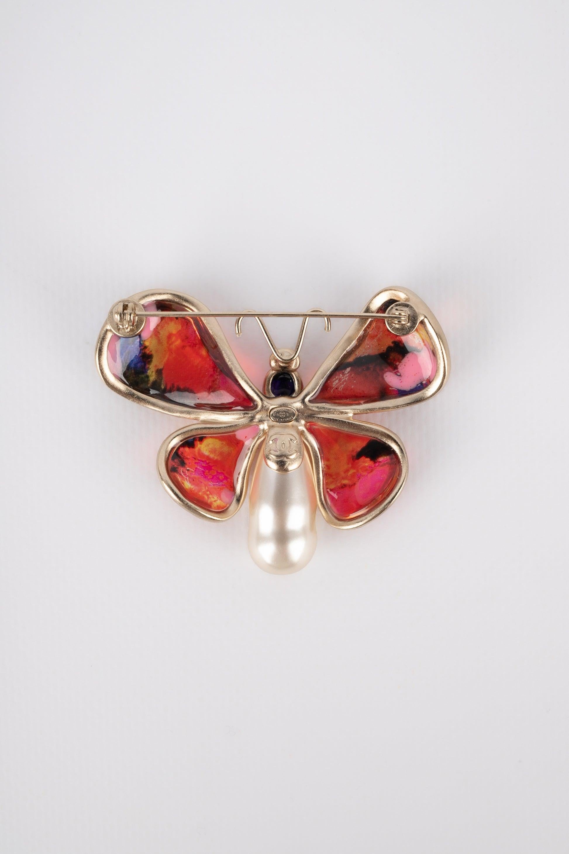 Chanel Brosche „Schmetterling“ mit Kostüm- Birne, 2015 im Zustand „Hervorragend“ im Angebot in SAINT-OUEN-SUR-SEINE, FR