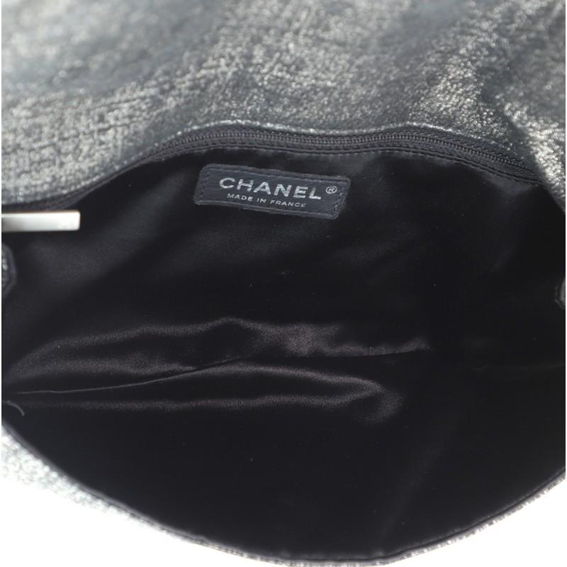 Chanel Butterfly Chain Clutch Quilted Glitter Fabric In Good Condition In NY, NY