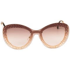 Chanel Butterfly Sunglasses Gold Brown Gradient
