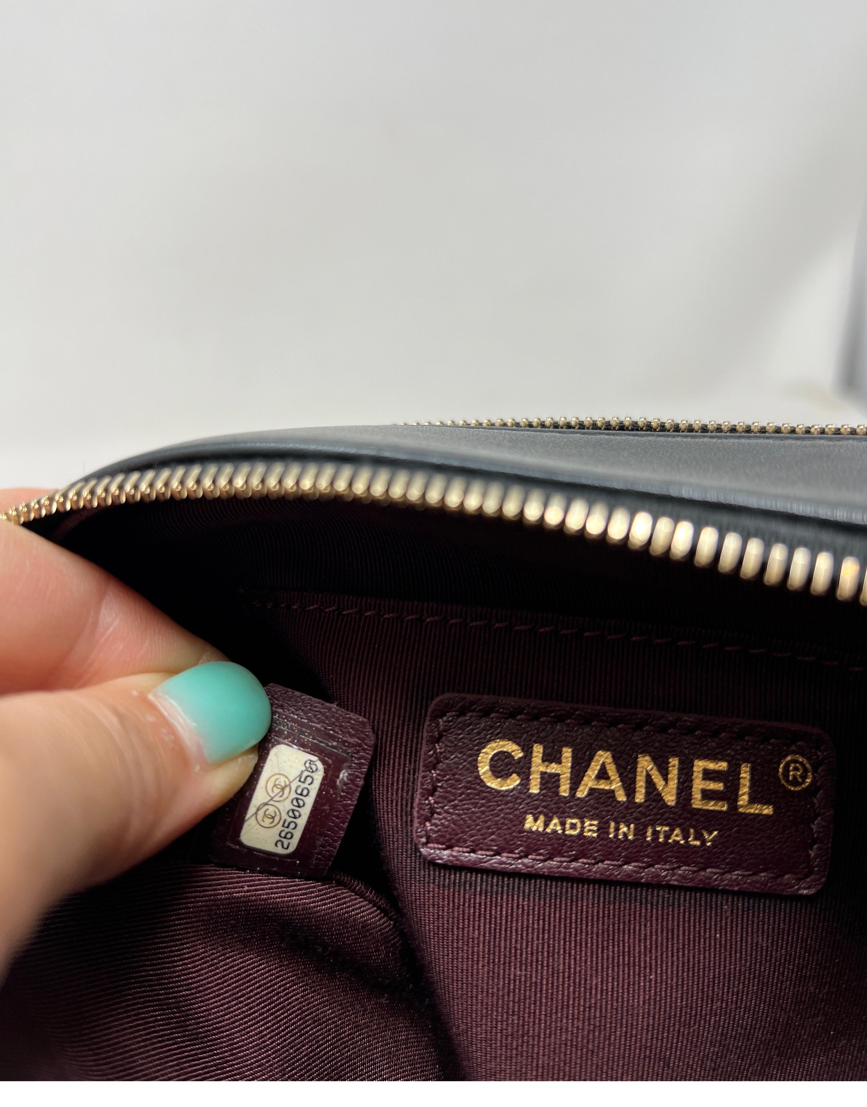 Chanel Button Up Black Calfskin Double Zip Camera Bag 7