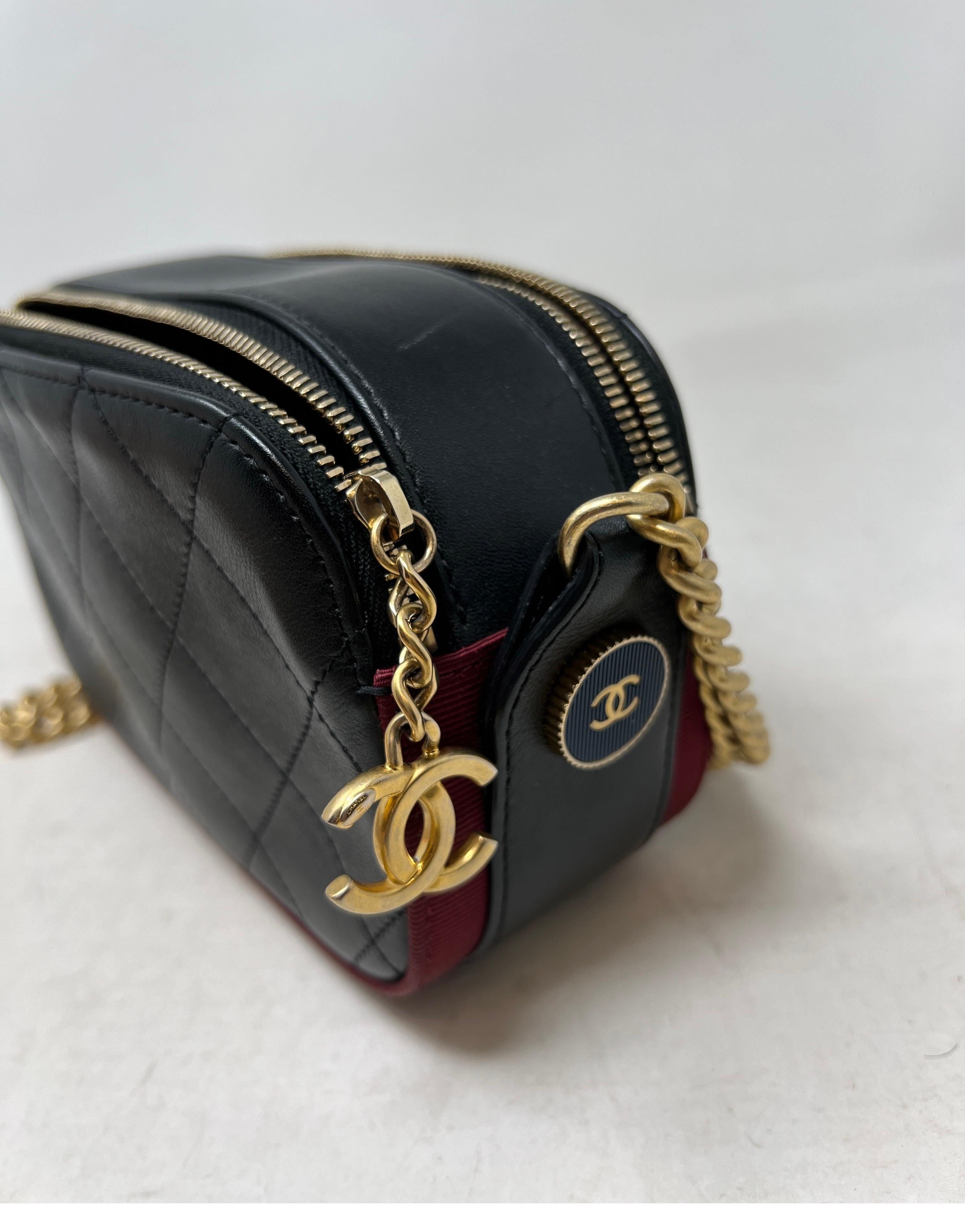 Chanel Button Up Black Calfskin Double Zip Camera Bag 8