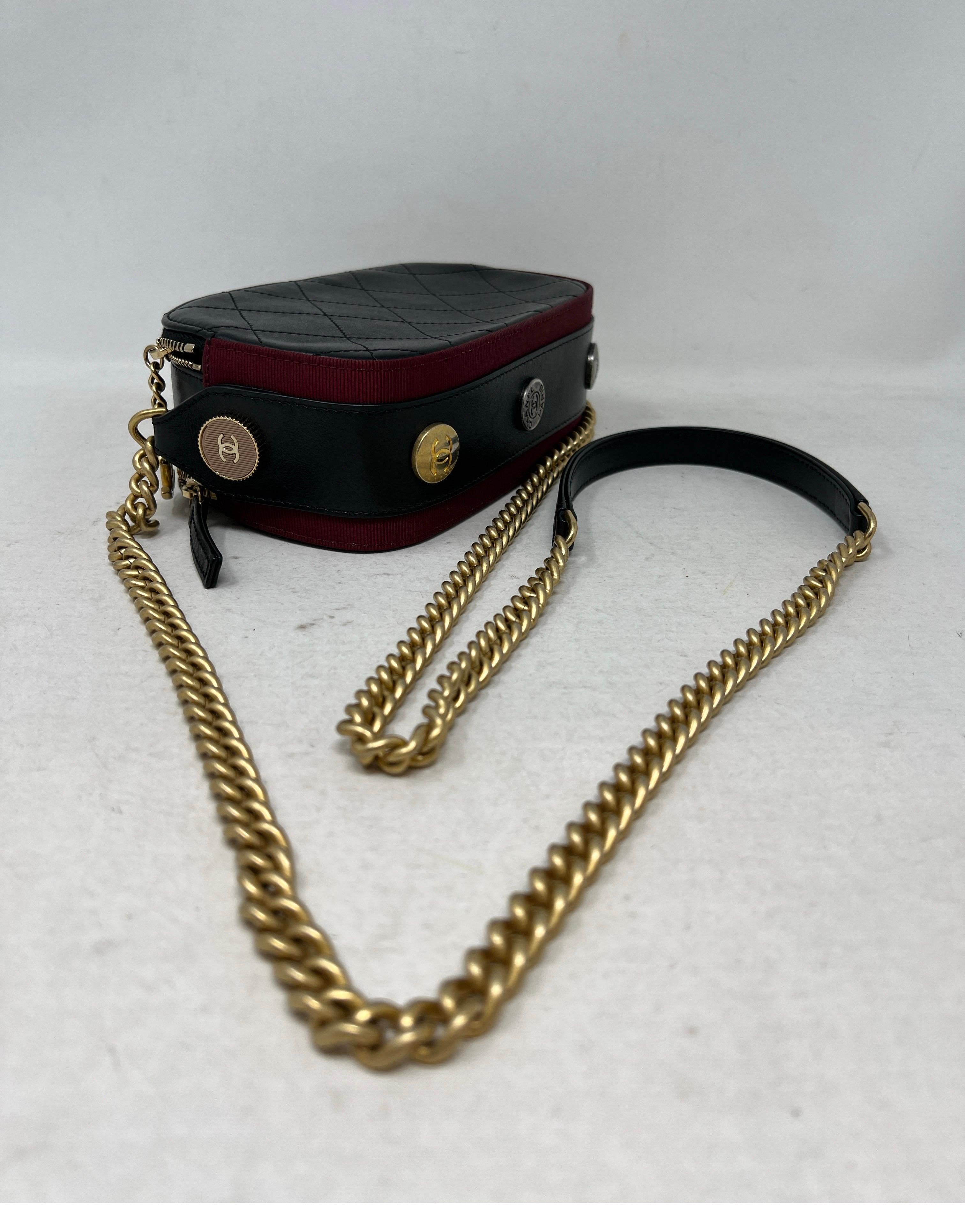 Chanel Button Up Black Calfskin Double Zip Camera Bag 11