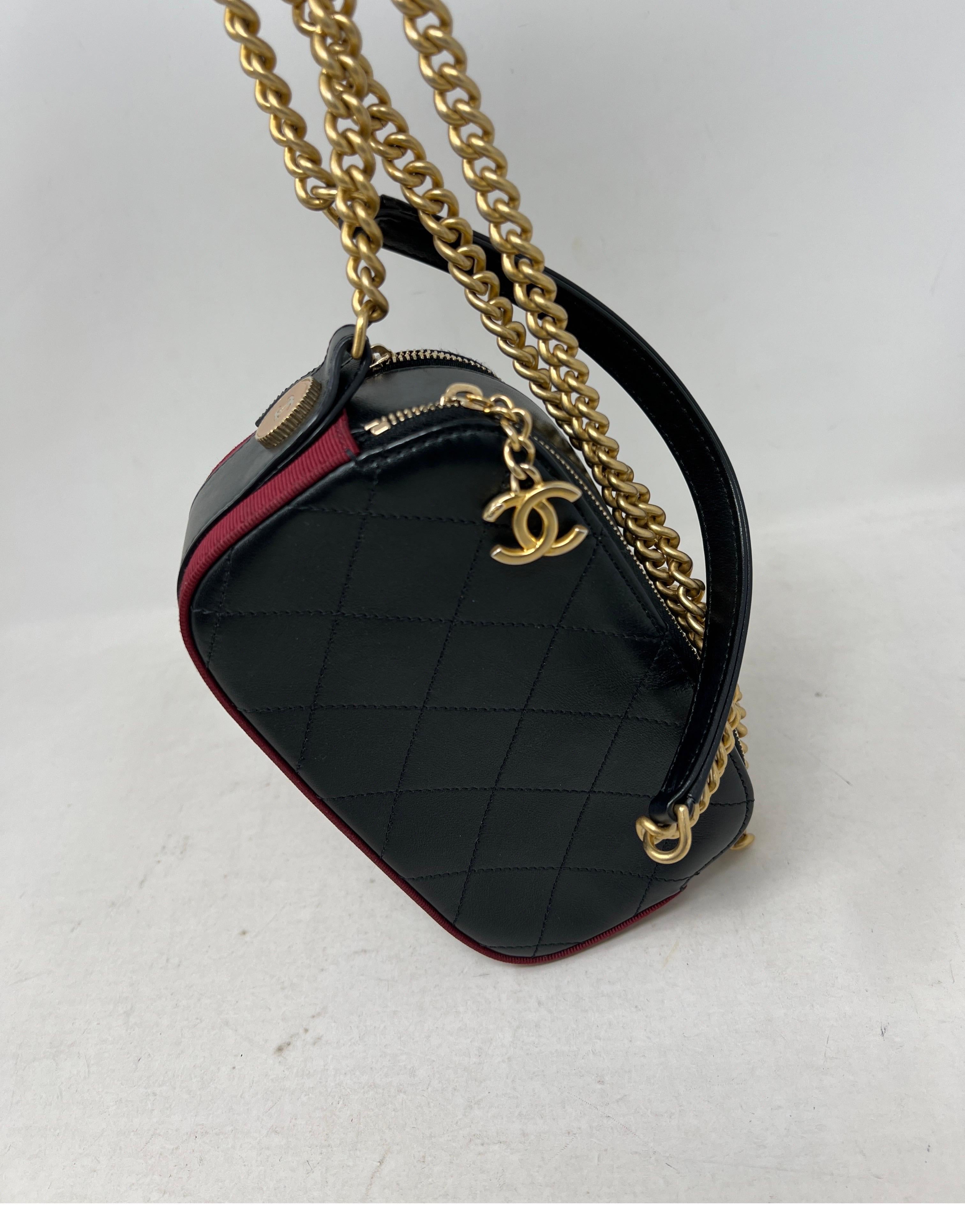 Chanel Button Up Black Calfskin Double Zip Camera Bag 12