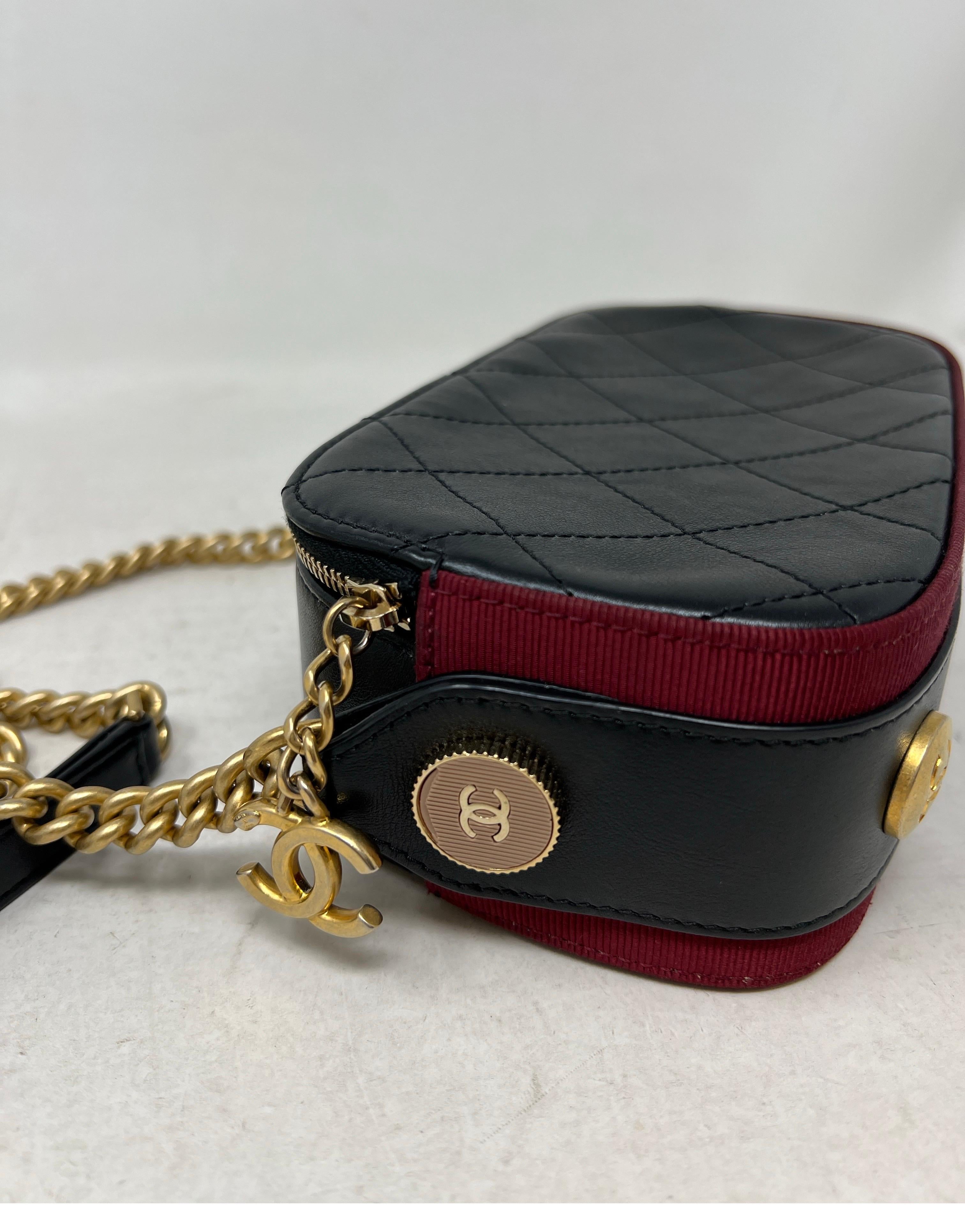 Chanel Button Up Black Calfskin Double Zip Camera Bag 1