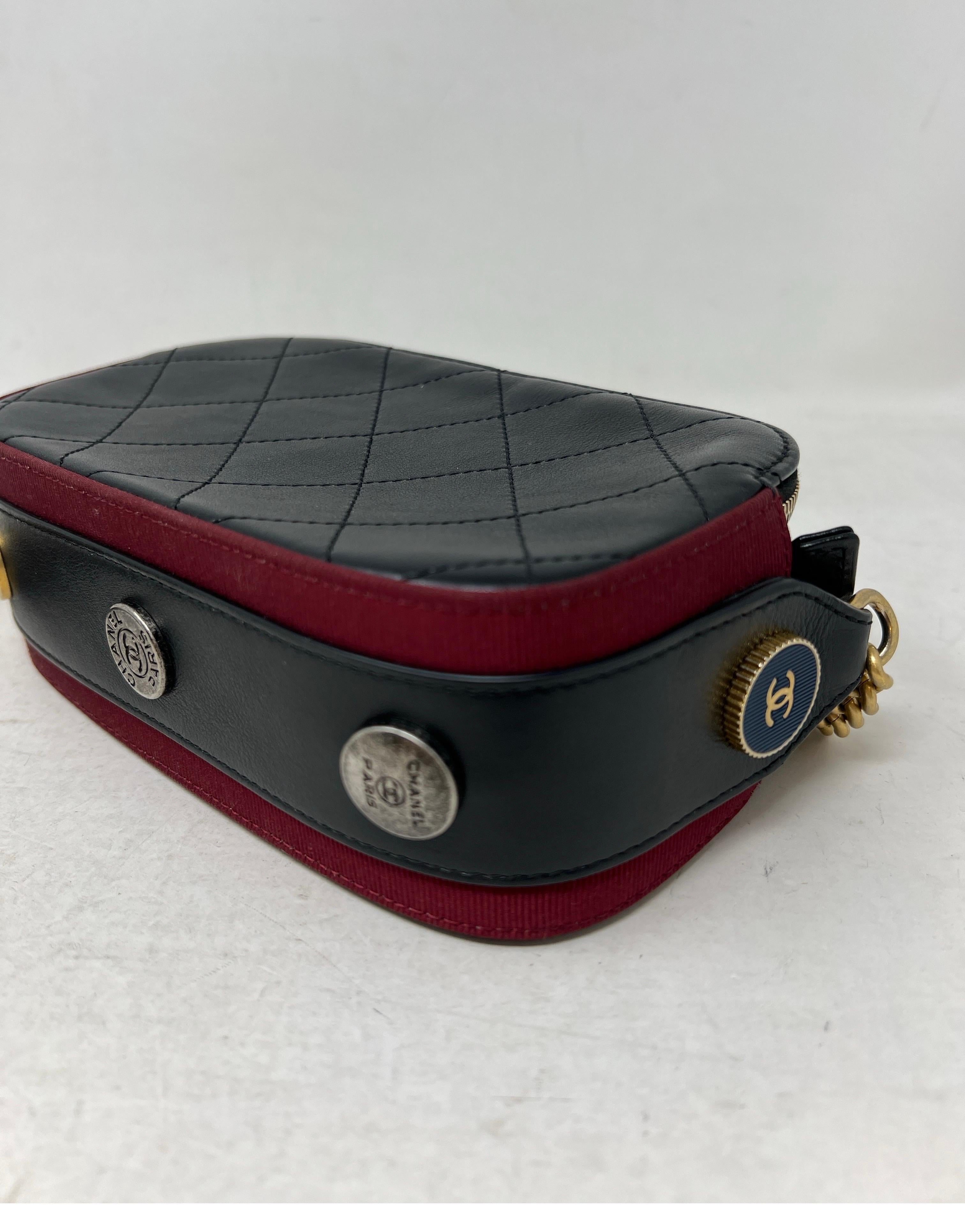 Chanel Button Up Black Calfskin Double Zip Camera Bag 3